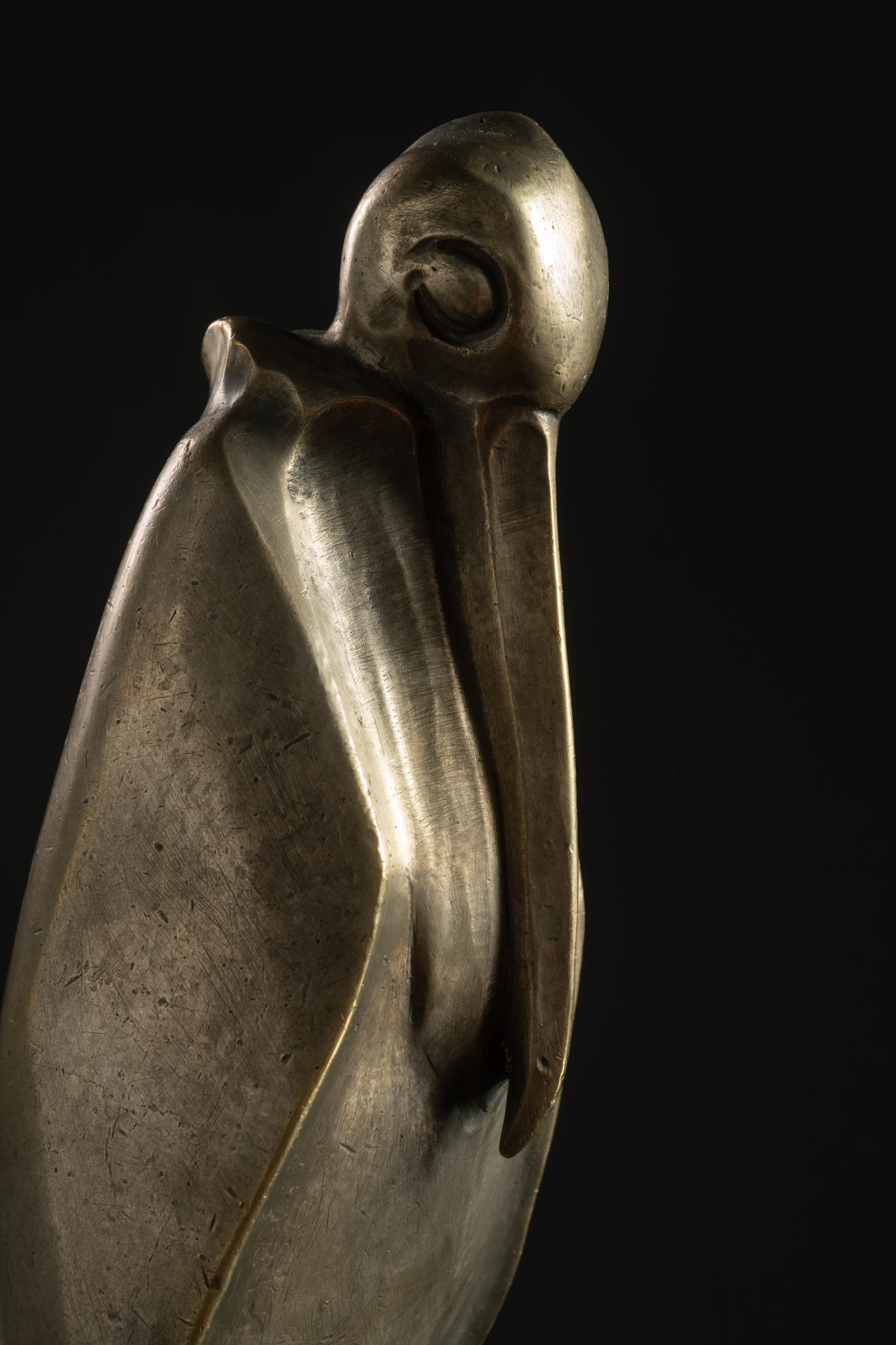 Scultura di cicogna in ottone di Karl Hagenauer per Werkstatte Hagenauer Wein in vendita 5