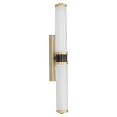 Brass Structure and Glass Wall Light by Bronzetto