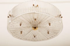 Brass Structured Glass Pendant by Carl Fagerlund for Orrefors