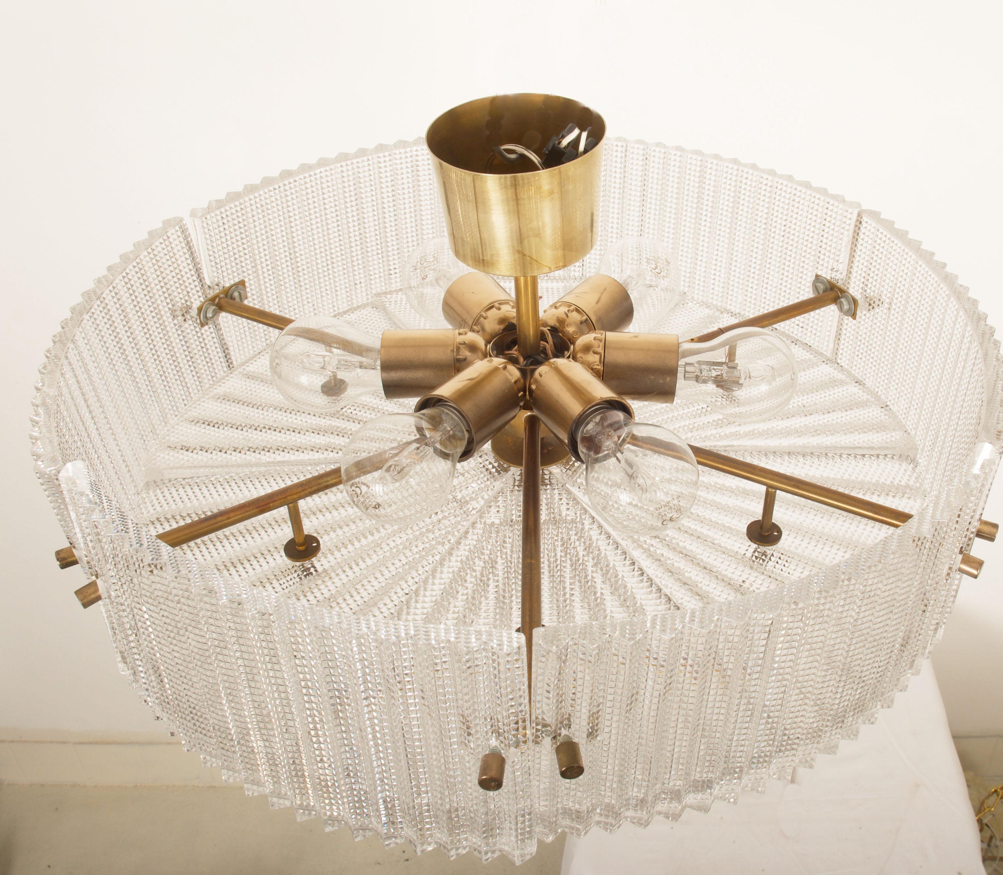 Pendentif en verre structuré en laiton de Carl Fagerlund pour Orrefors Bon état - En vente à Vienna, AT