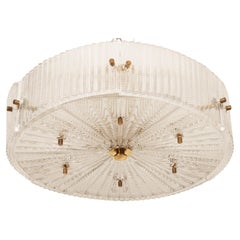 Brass Structured Glass Pendant by Carl Fagerlund for Orrefors