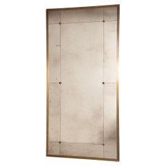 Miroir antique clouté en laiton 100 X 200 cm