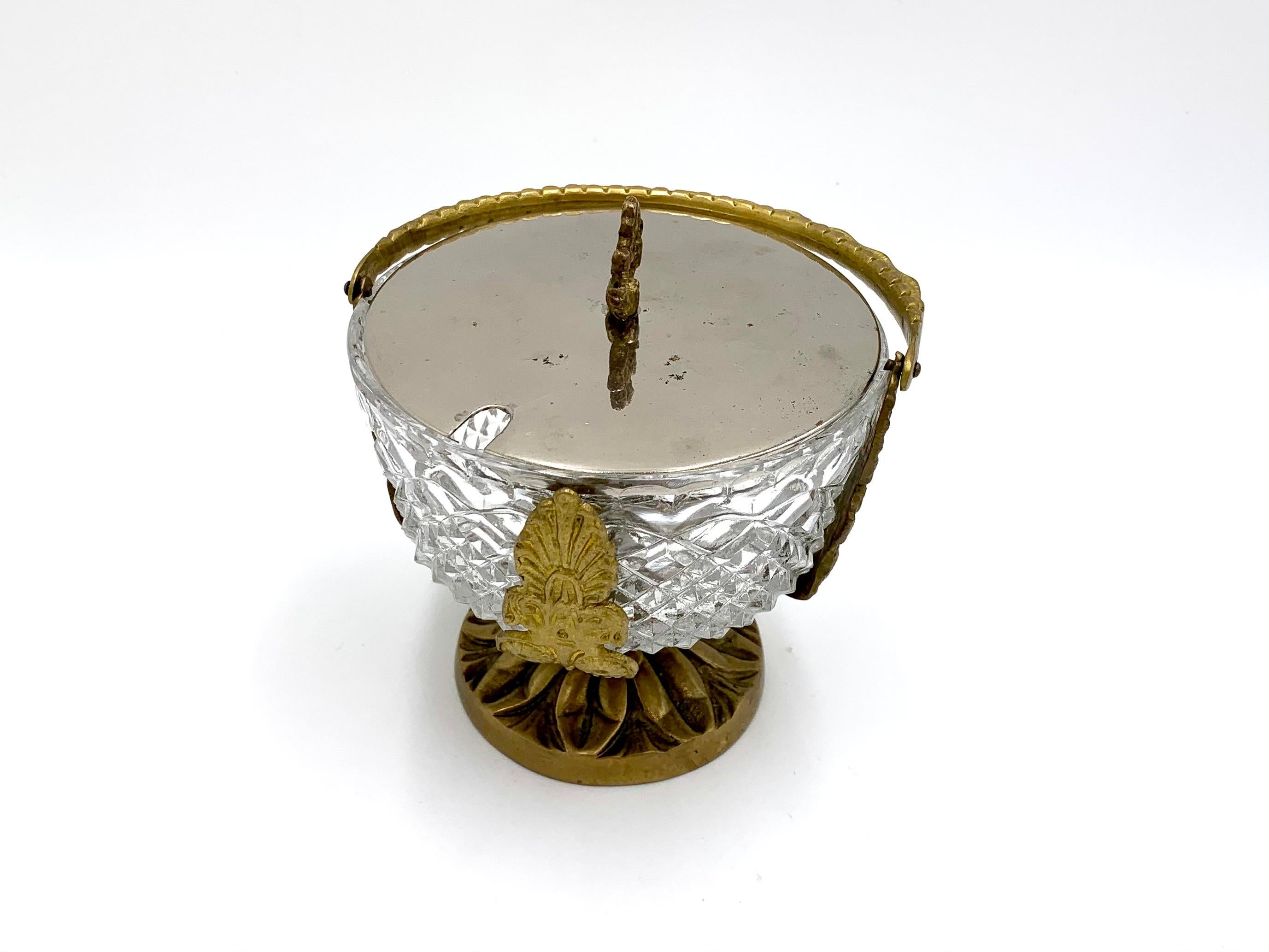 Mid-Century Modern Brass Sugar Bowl For Sale