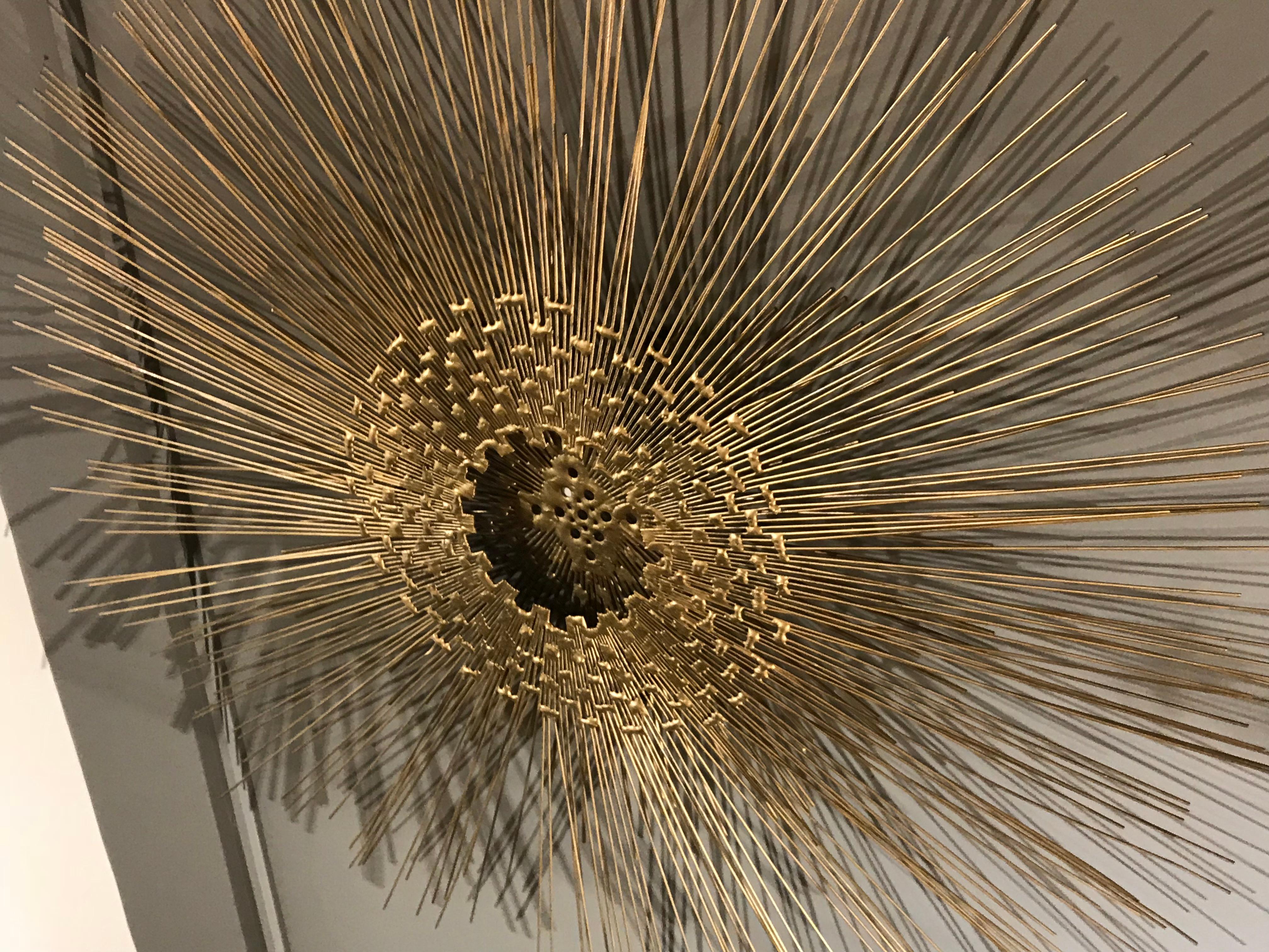 Modern Brass Sunburst Wall Sculpture by Curtis Jere, USA, circa 1970s