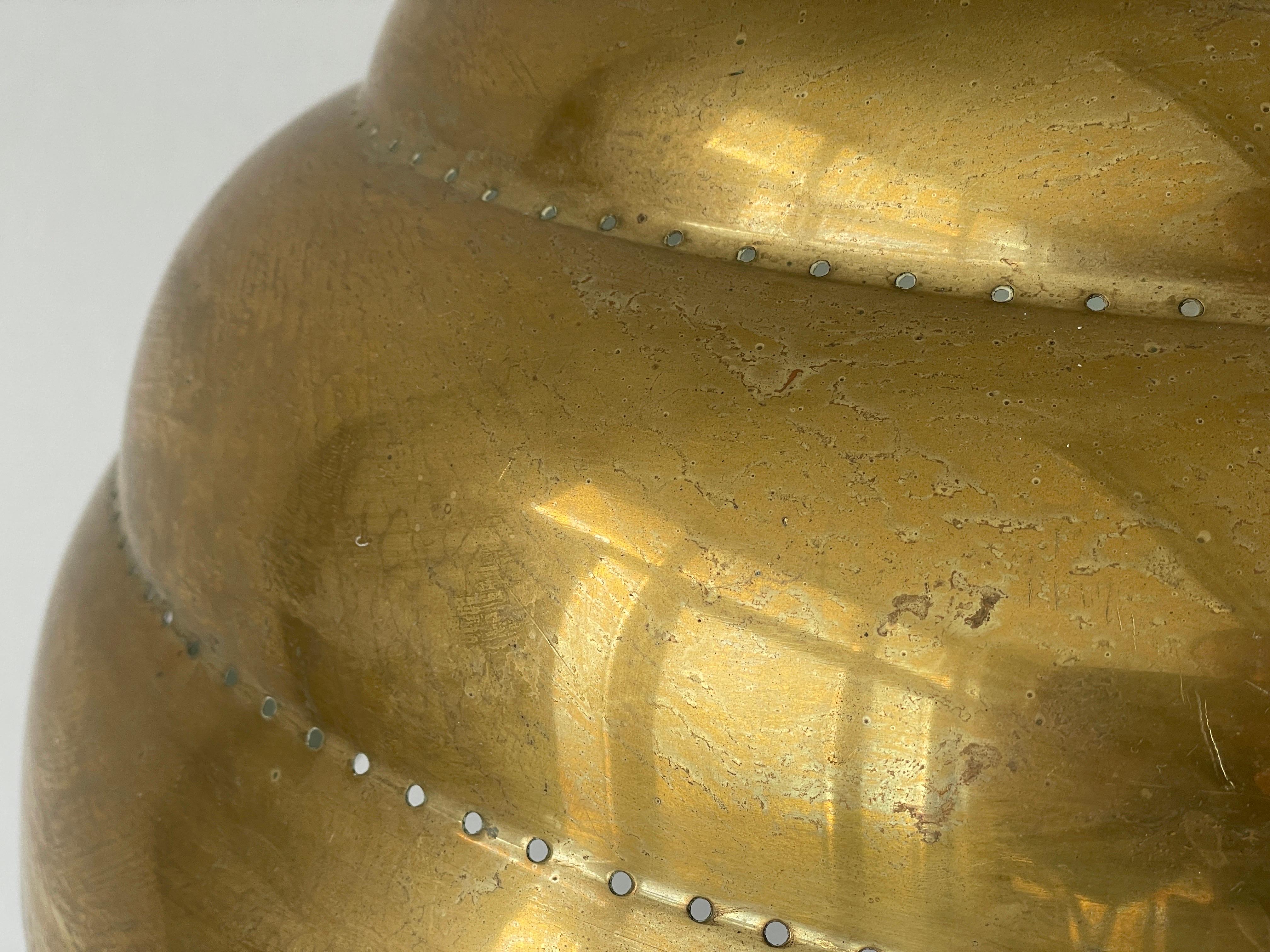 Brass Suspension Pendant Lamp In the Style of Paavo Tynell, 1960s, Finland For Sale 4