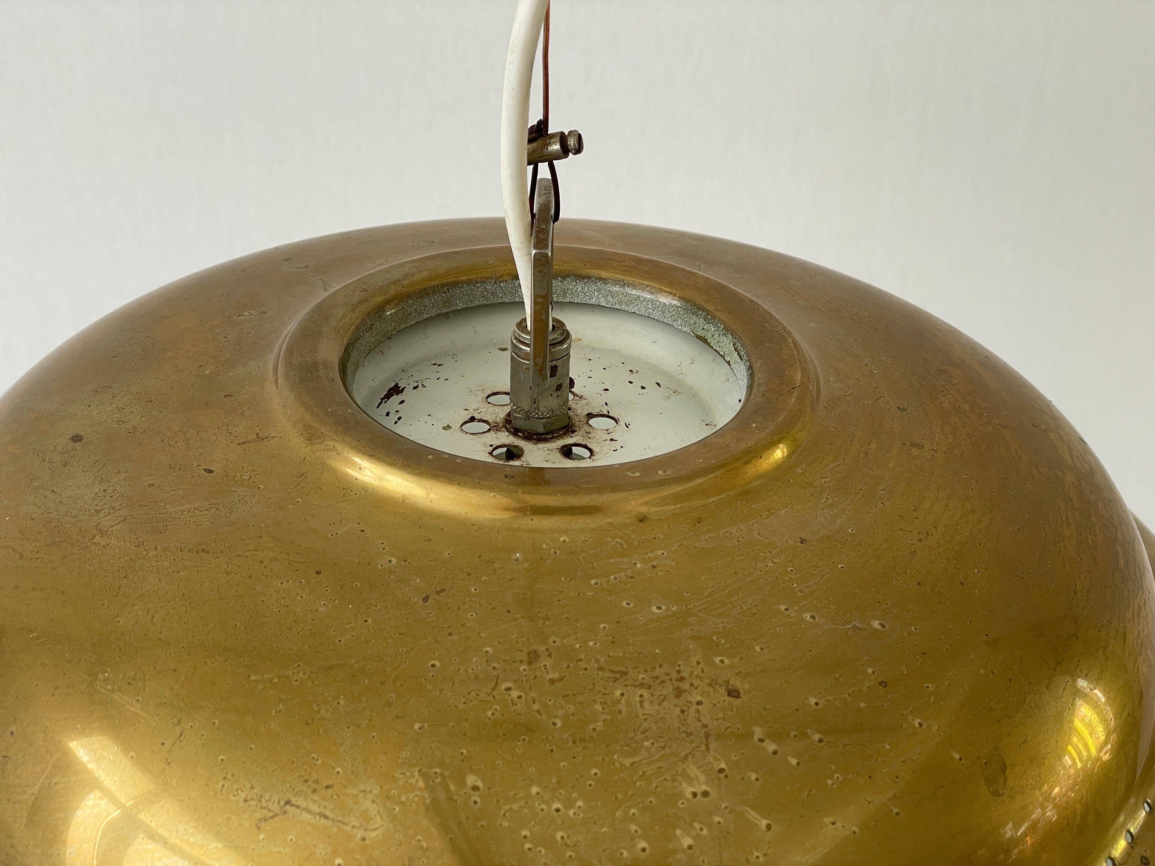 Brass Suspension Pendant Lamp In the Style of Paavo Tynell, 1960s, Finland For Sale 5