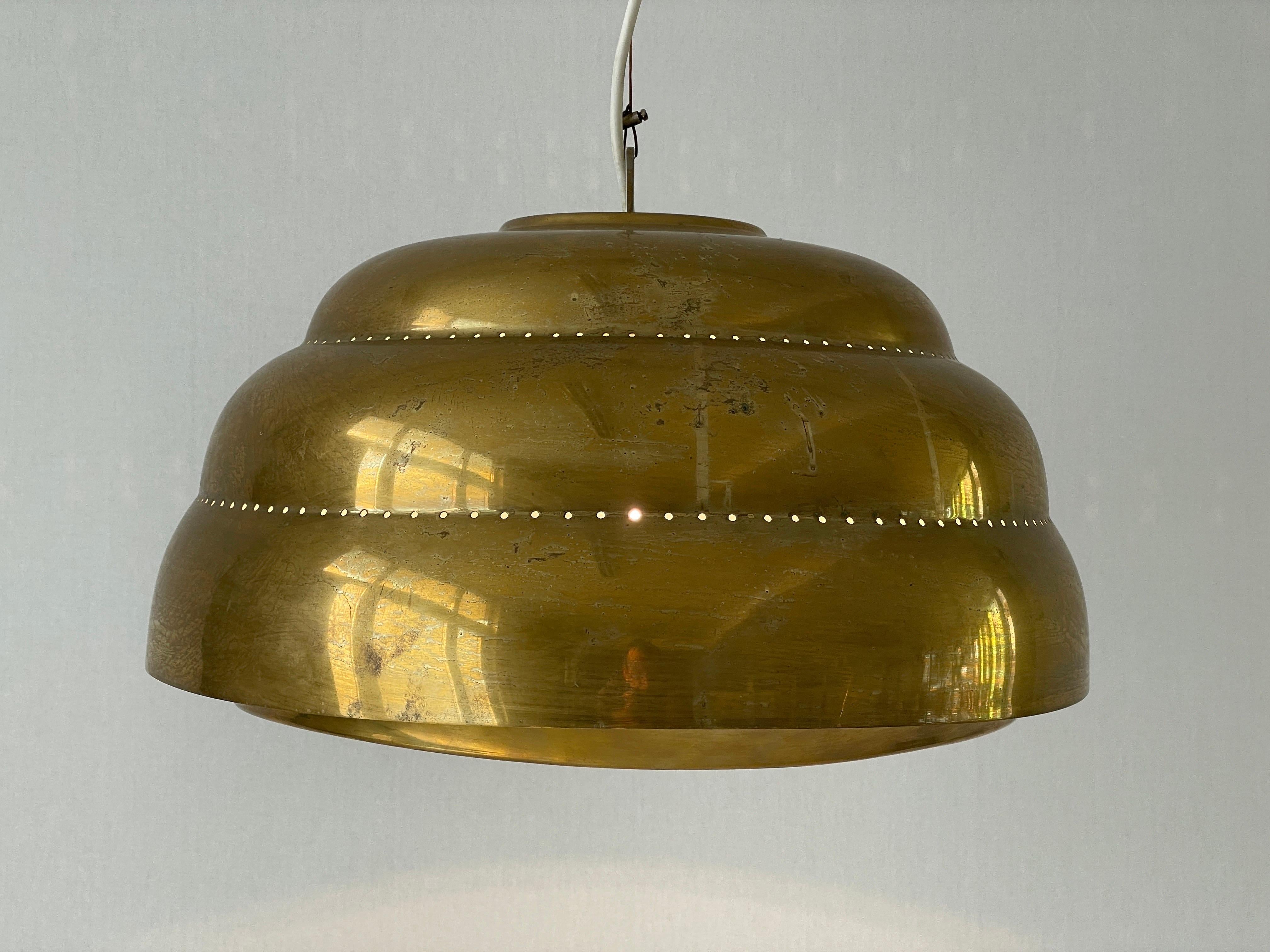 Brass Suspension Pendant Lamp In the Style of Paavo Tynell, 1960s, Finland For Sale 6