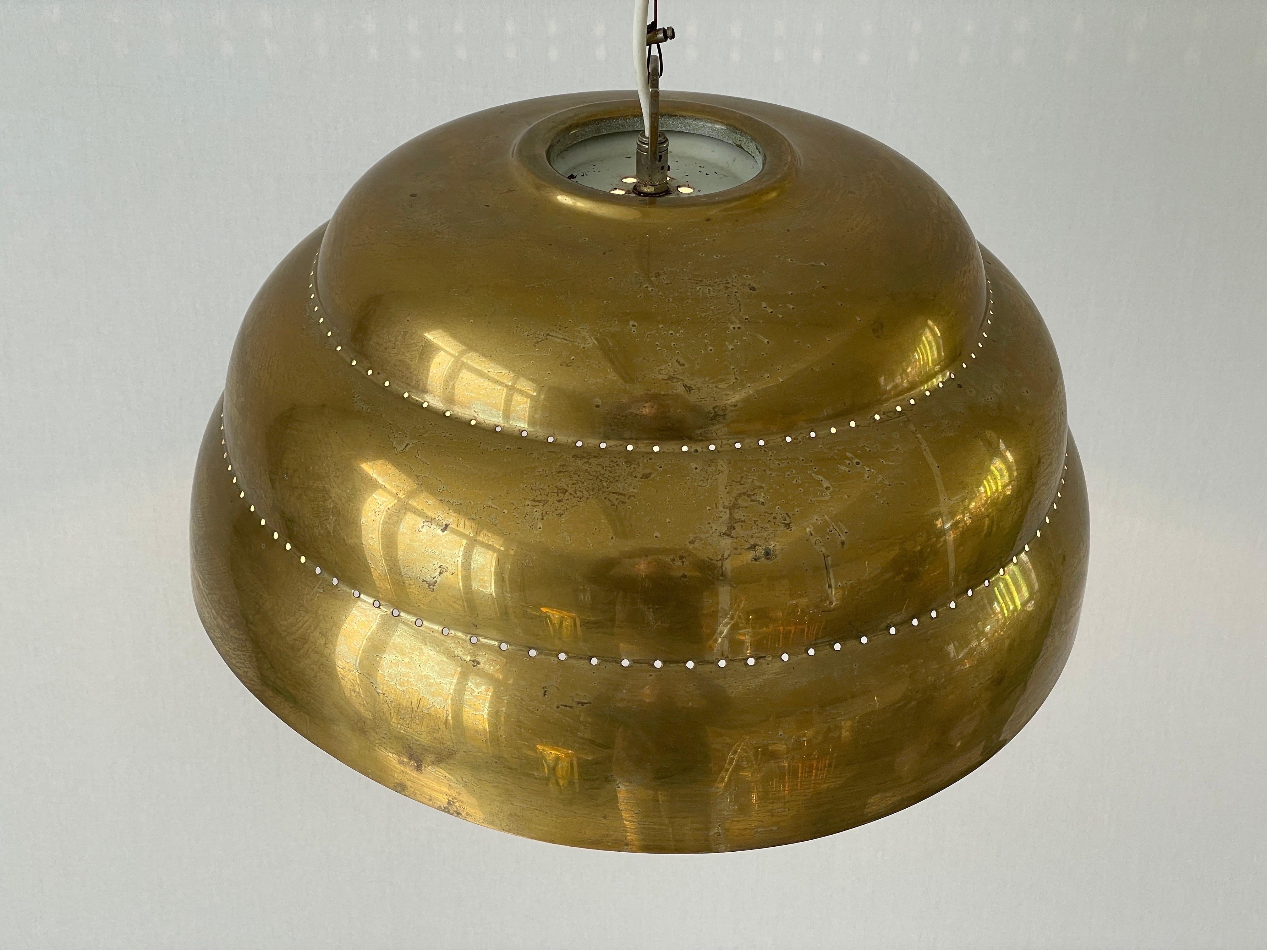 Brass Suspension Pendant Lamp In the Style of Paavo Tynell, 1960s, Finland For Sale 7