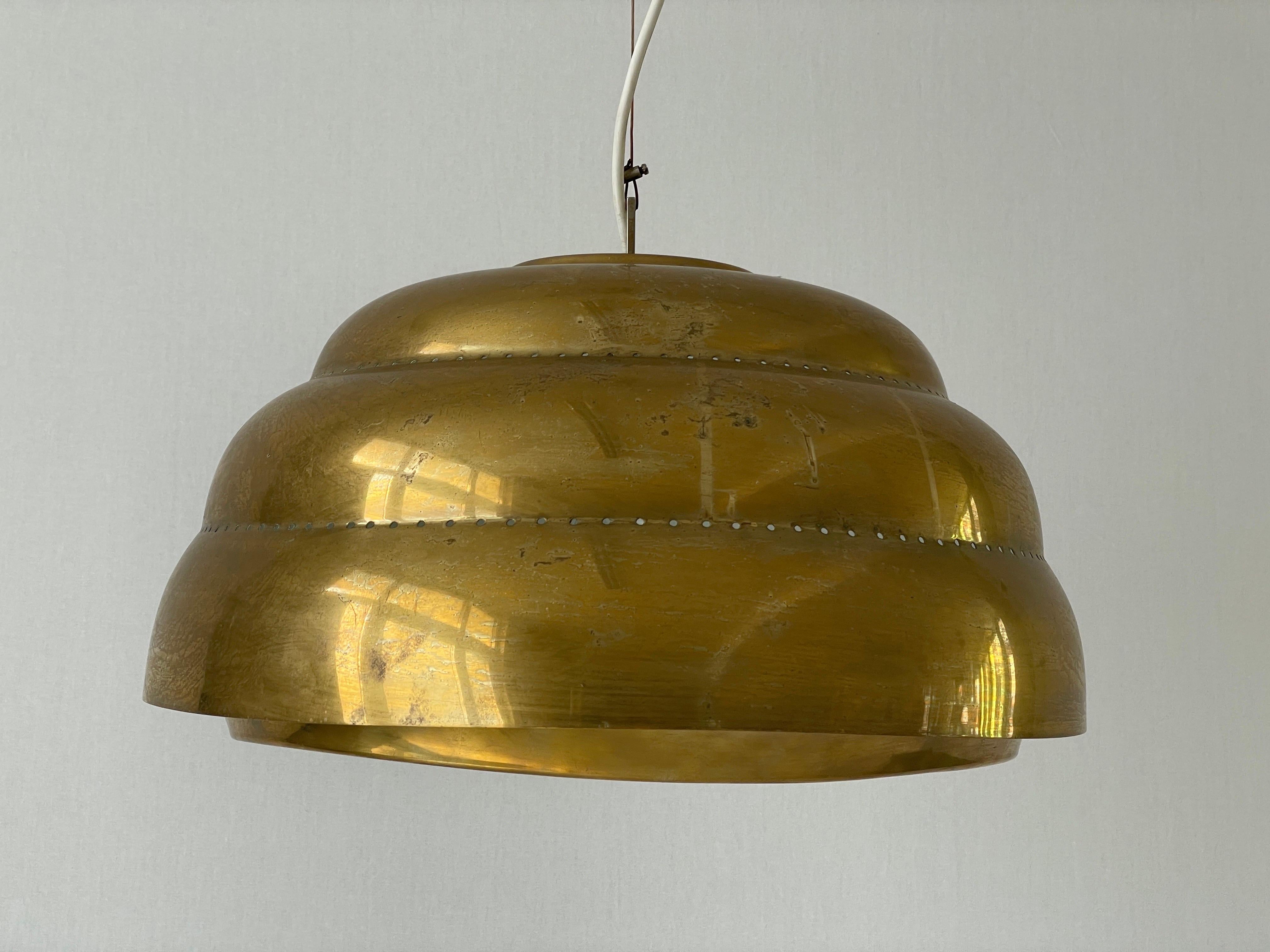 Brass Suspension Pendant Lamp In the Style of Paavo Tynell, 1960s, Finland For Sale 1