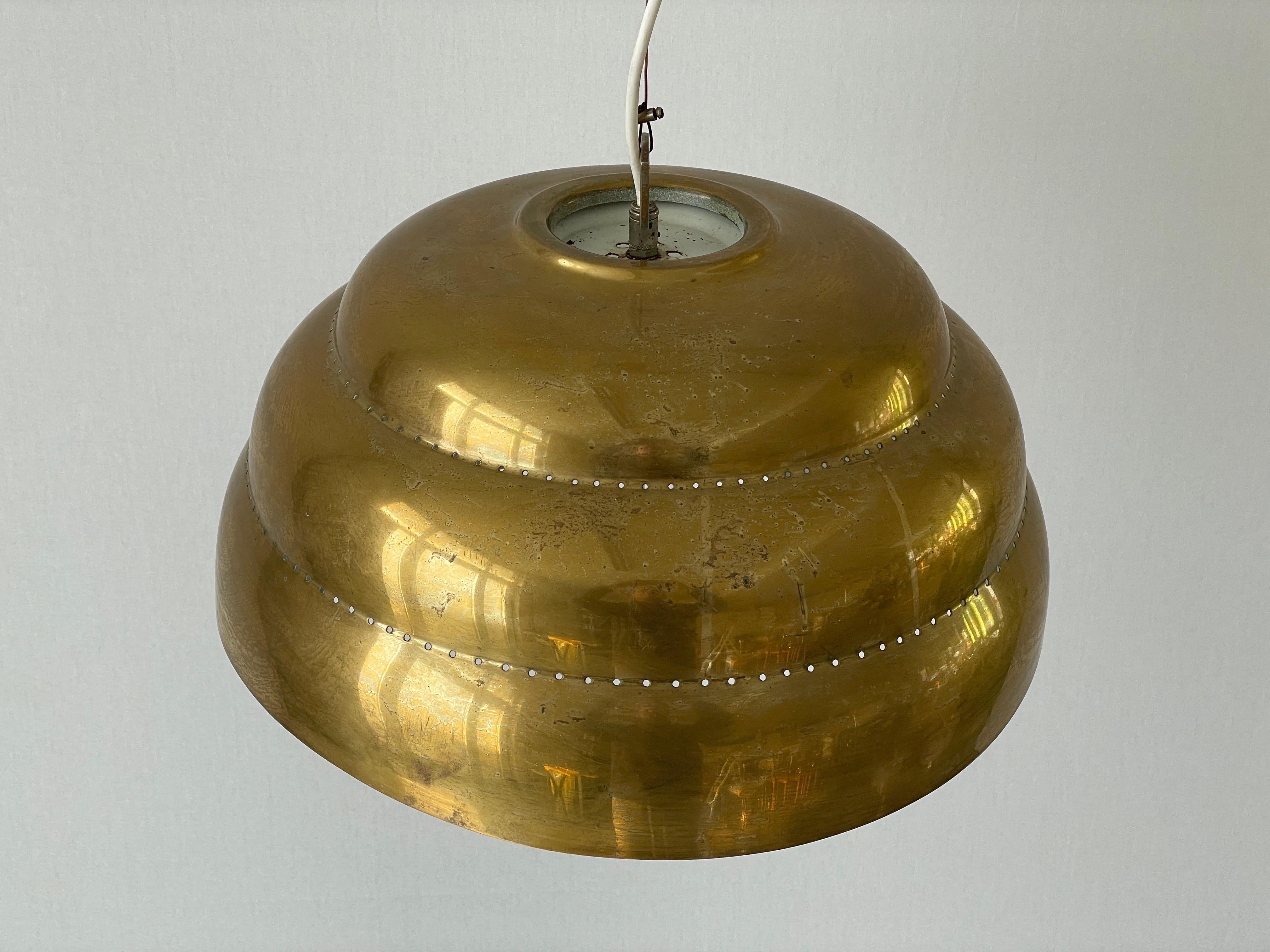 Brass Suspension Pendant Lamp In the Style of Paavo Tynell, 1960s, Finland For Sale 2