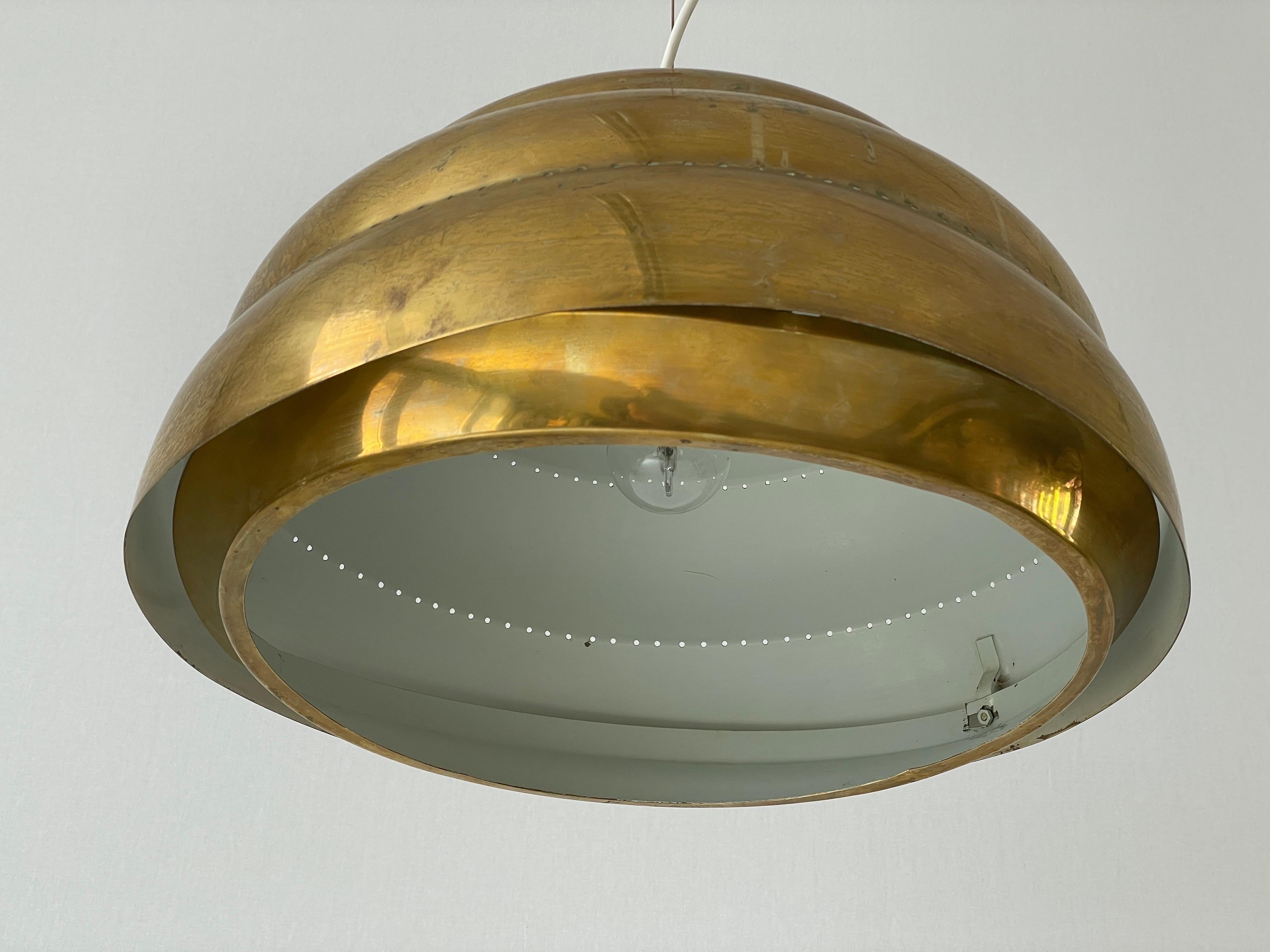 Brass Suspension Pendant Lamp In the Style of Paavo Tynell, 1960s, Finland For Sale 3