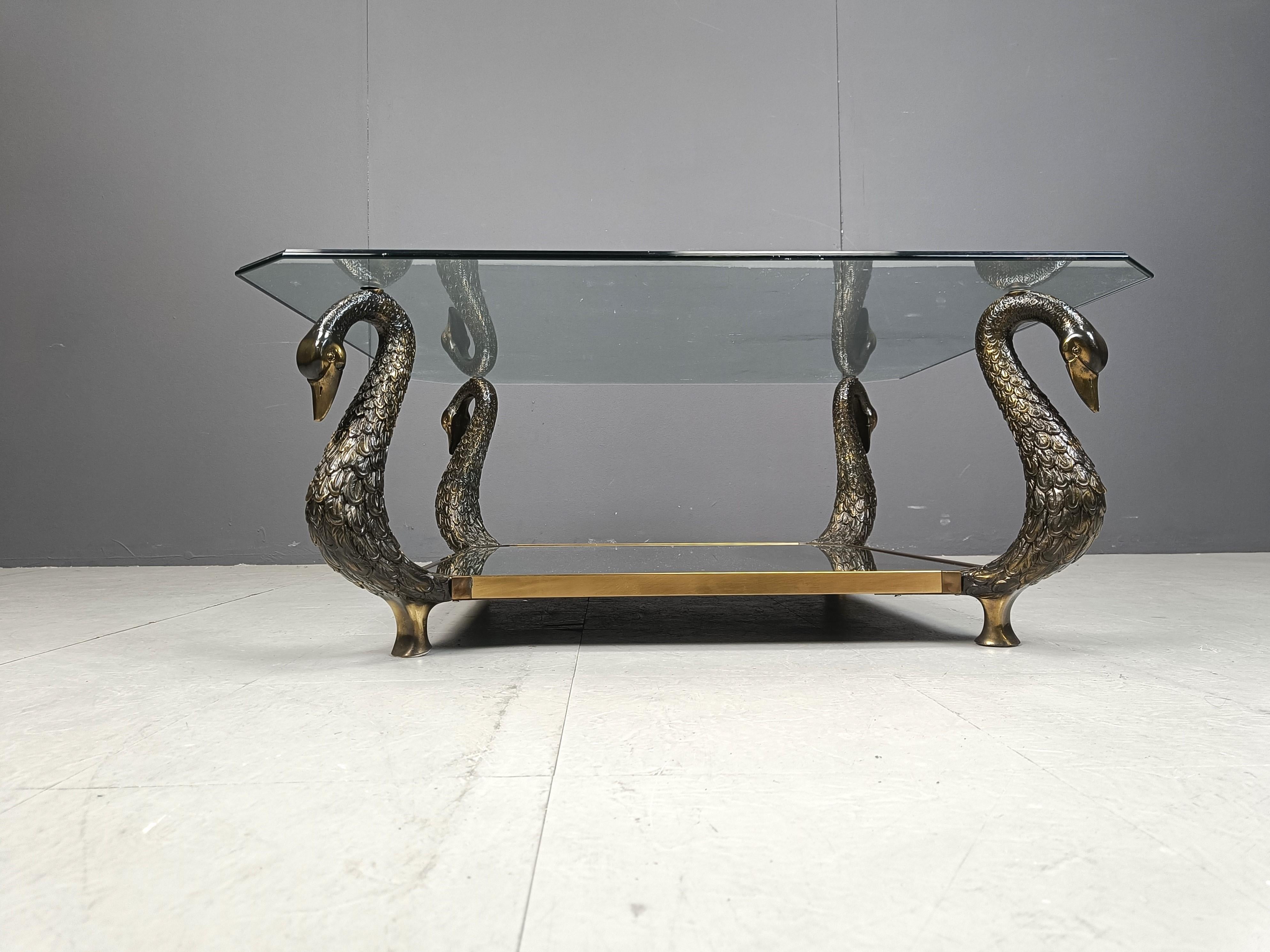 Fin du 20e siècle Table basse en laiton en forme de Swan, 1970 en vente