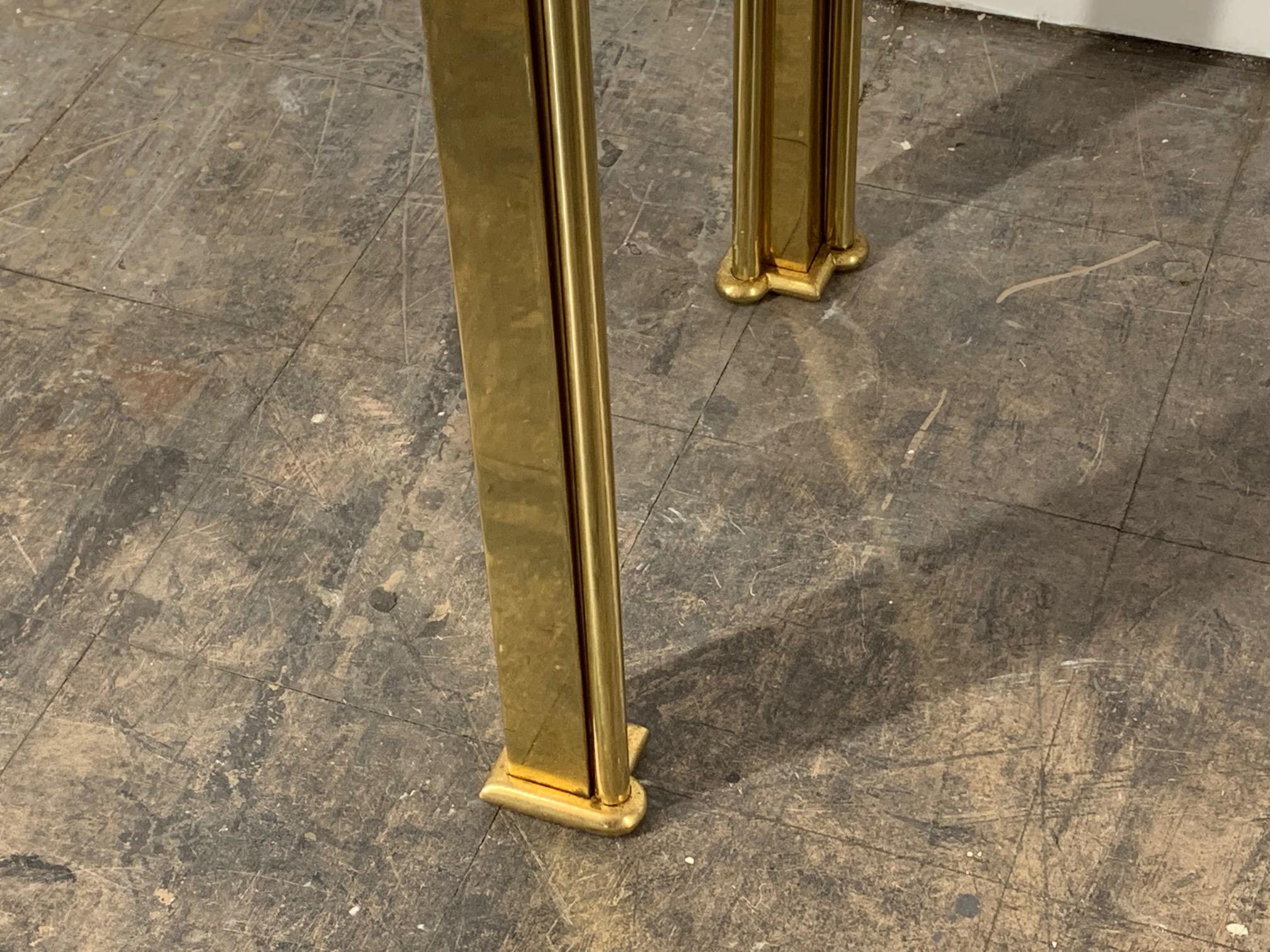 Late 20th Century Brass Swan Head Console Table by Mastercraft