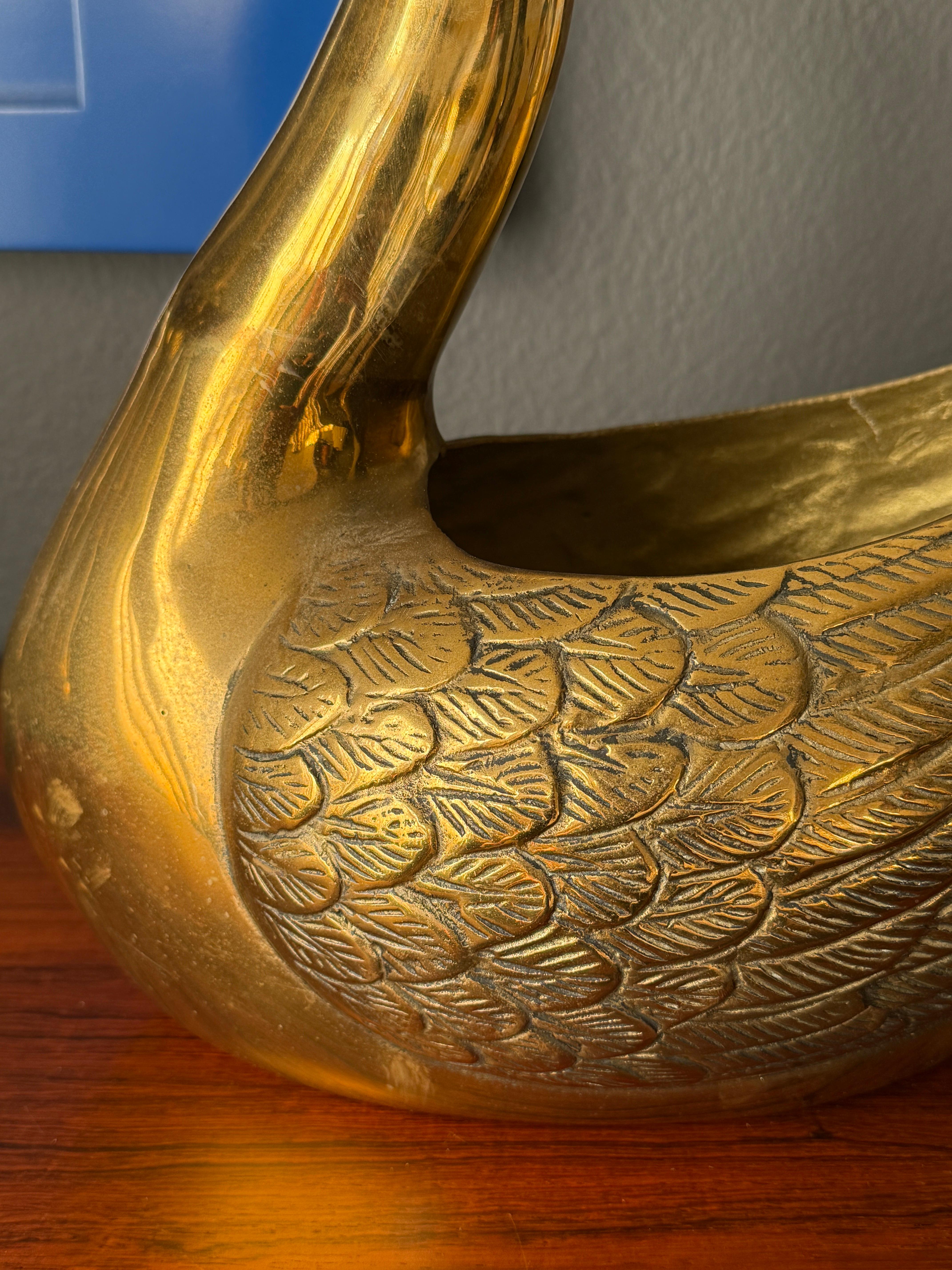 Brass Swan Planter For Sale 5