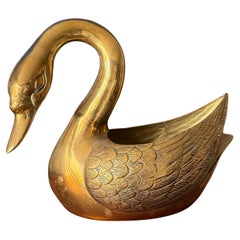Brass Swan Planter