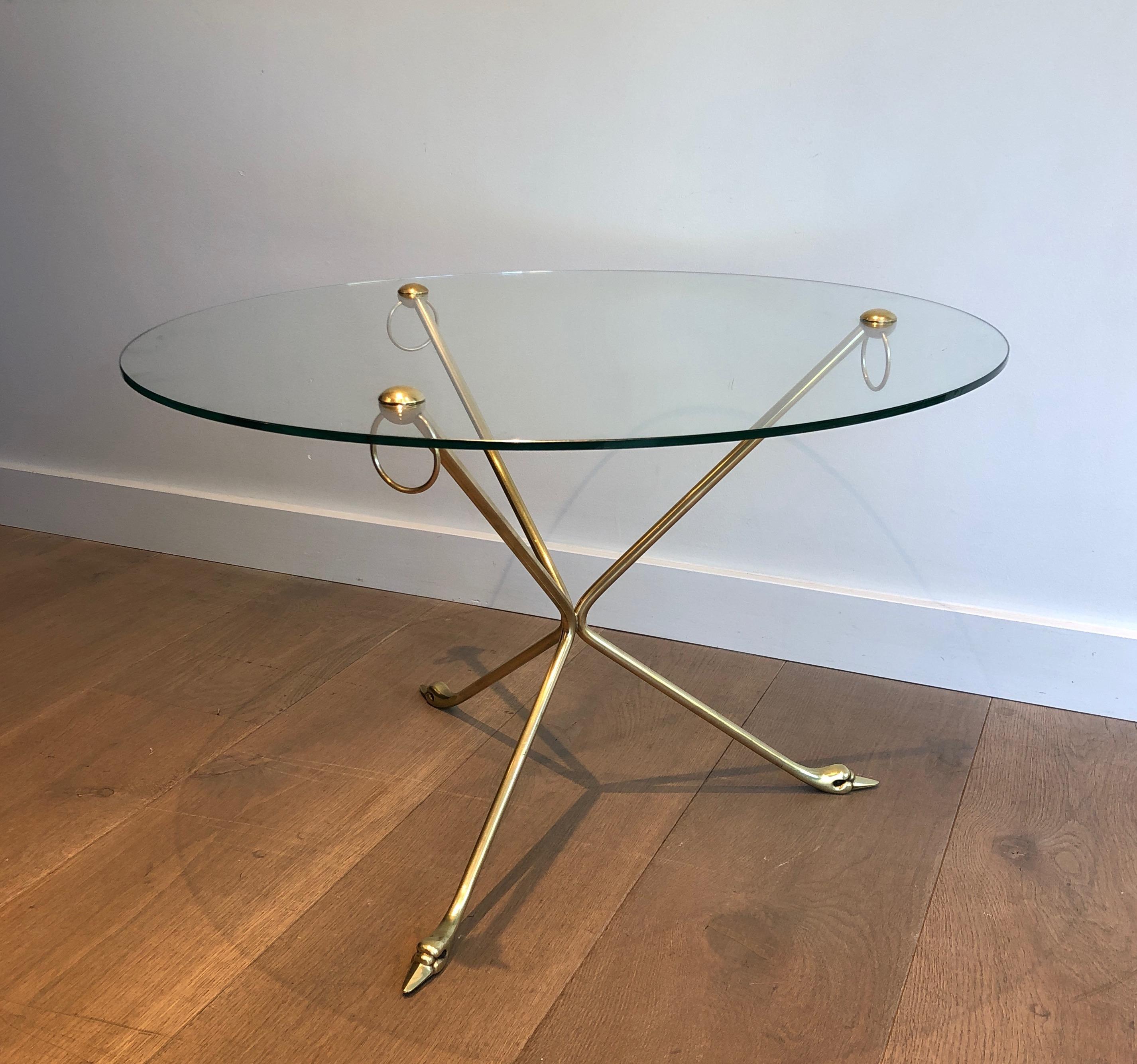 Brass Swans Coffee Table by Maison Jansen 5