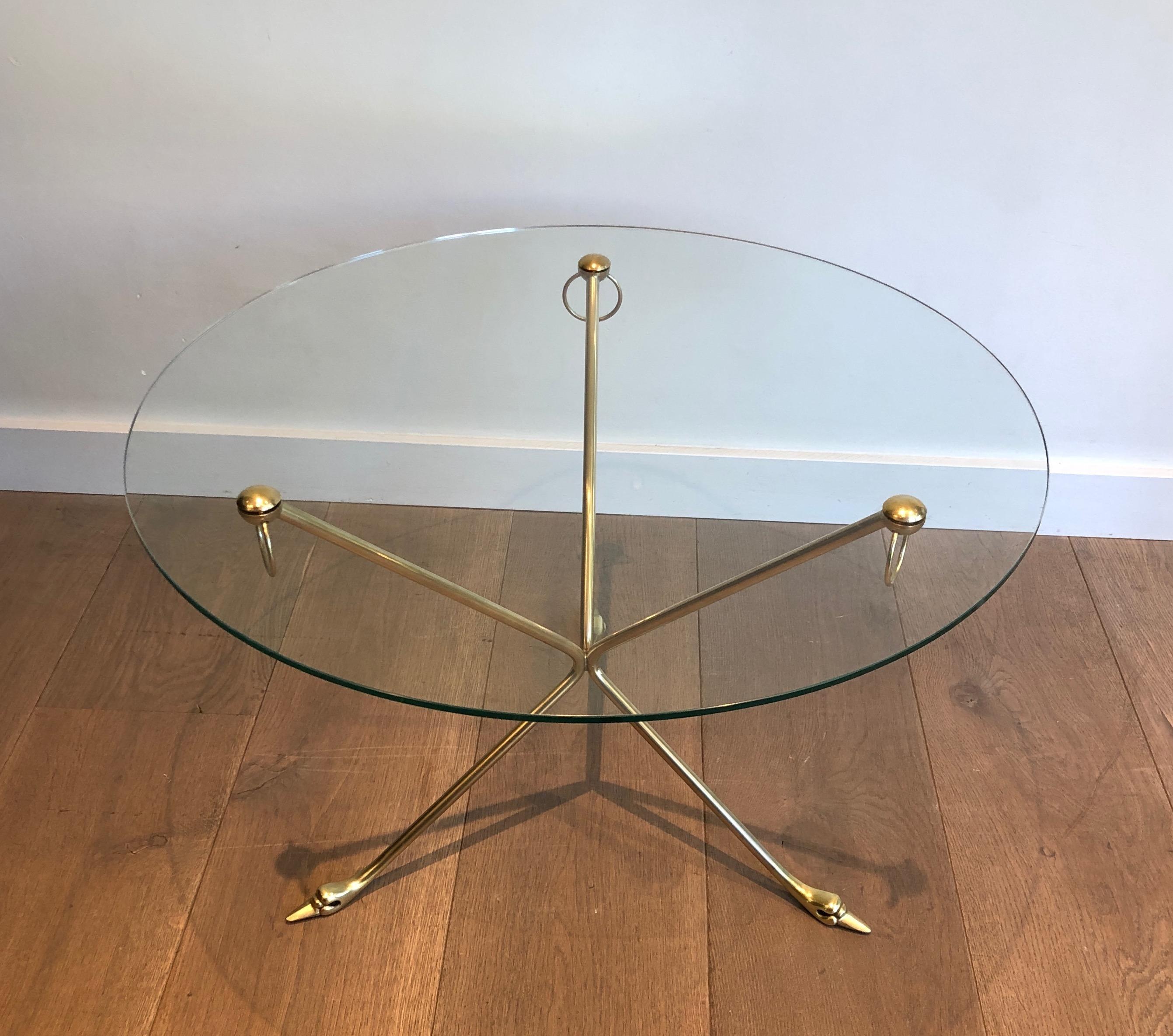 Brass Swans Coffee Table by Maison Jansen 6