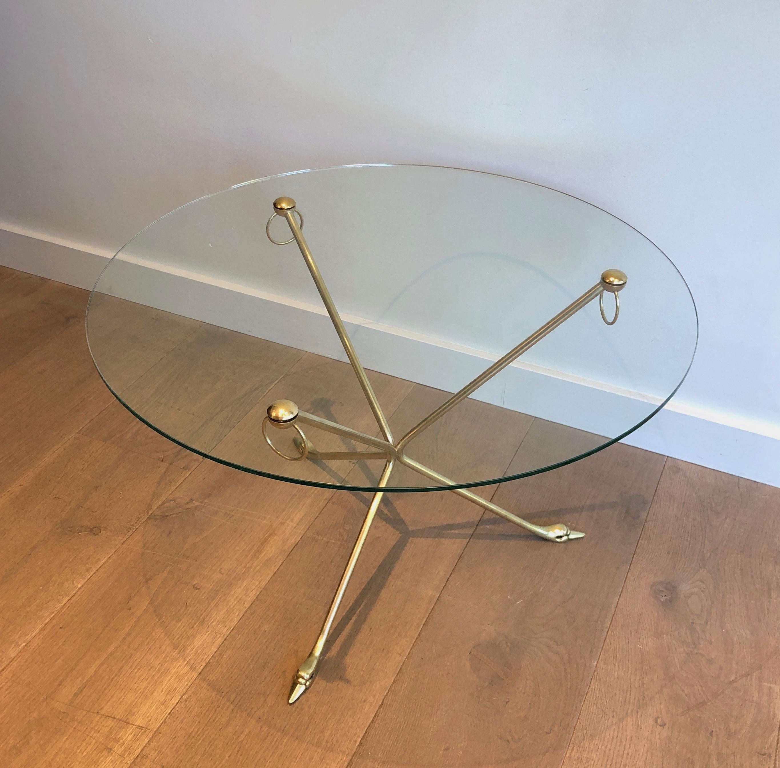 Brass Swans Coffee Table by Maison Jansen 7
