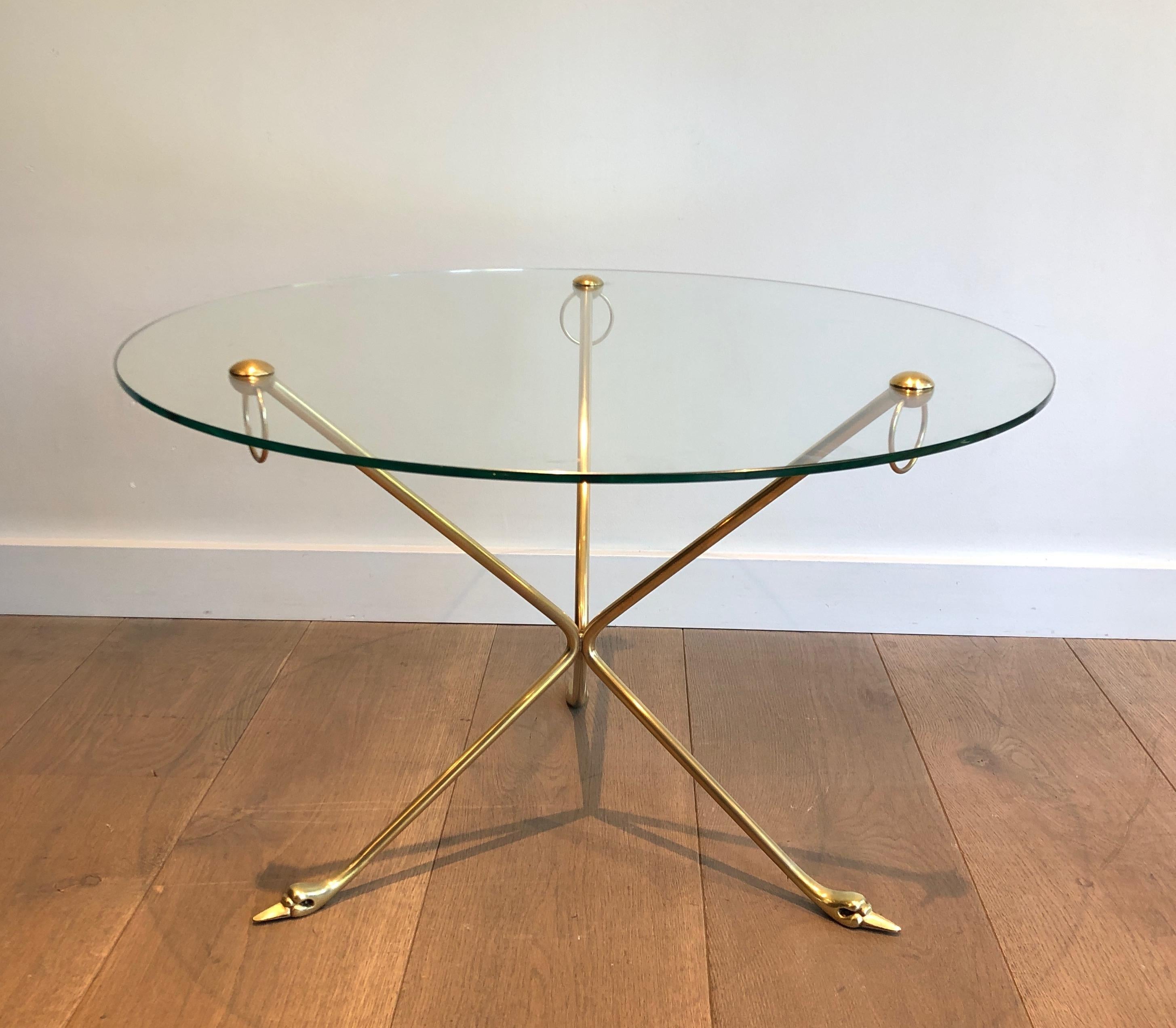 Brass Swans Coffee Table by Maison Jansen 12