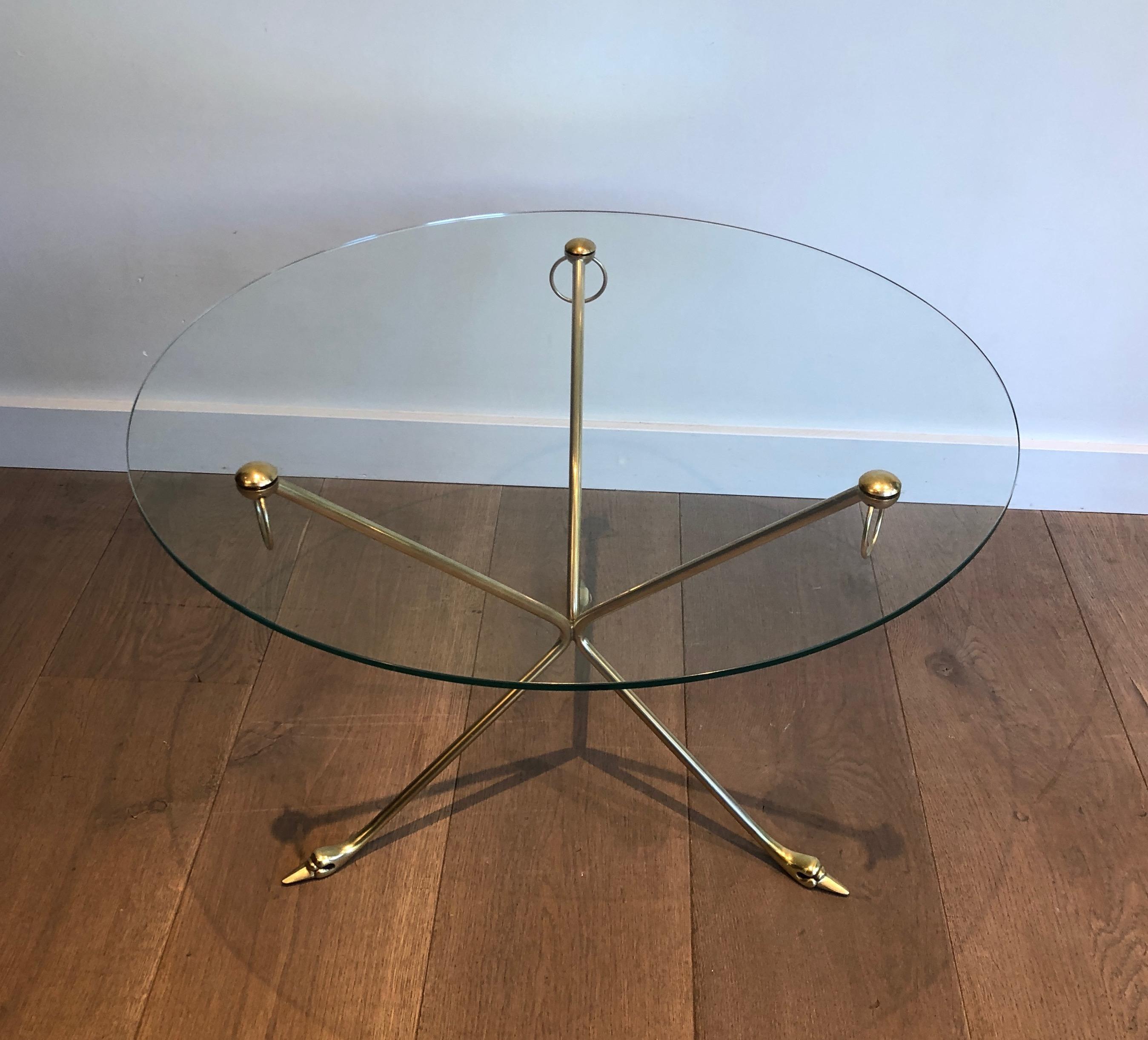 Brass Swans Coffee Table by Maison Jansen 13