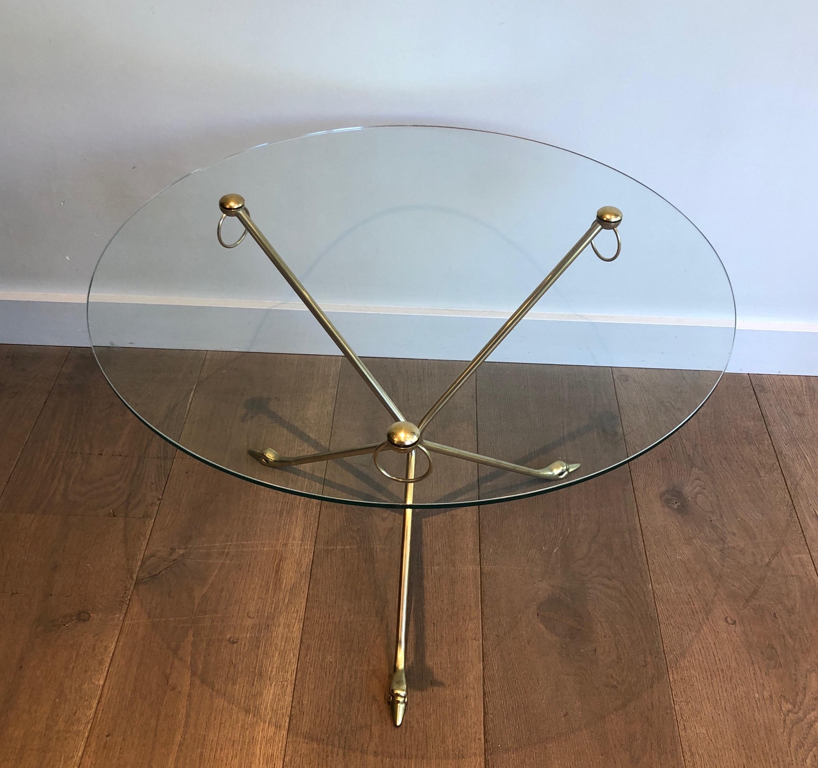 Brass Swans Coffee Table by Maison Jansen In Good Condition In Marcq-en-Barœul, Hauts-de-France