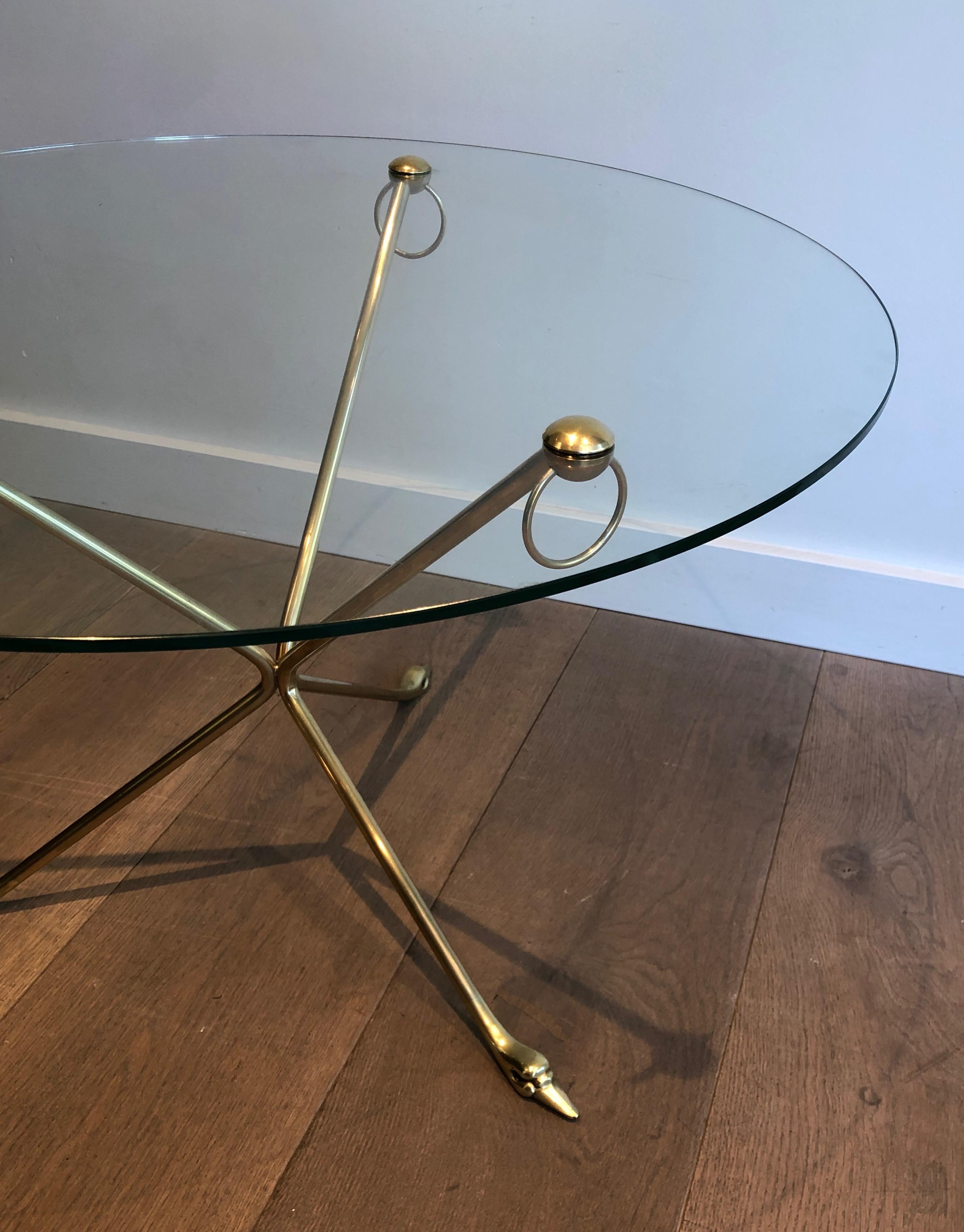 Brass Swans Coffee Table by Maison Jansen 1