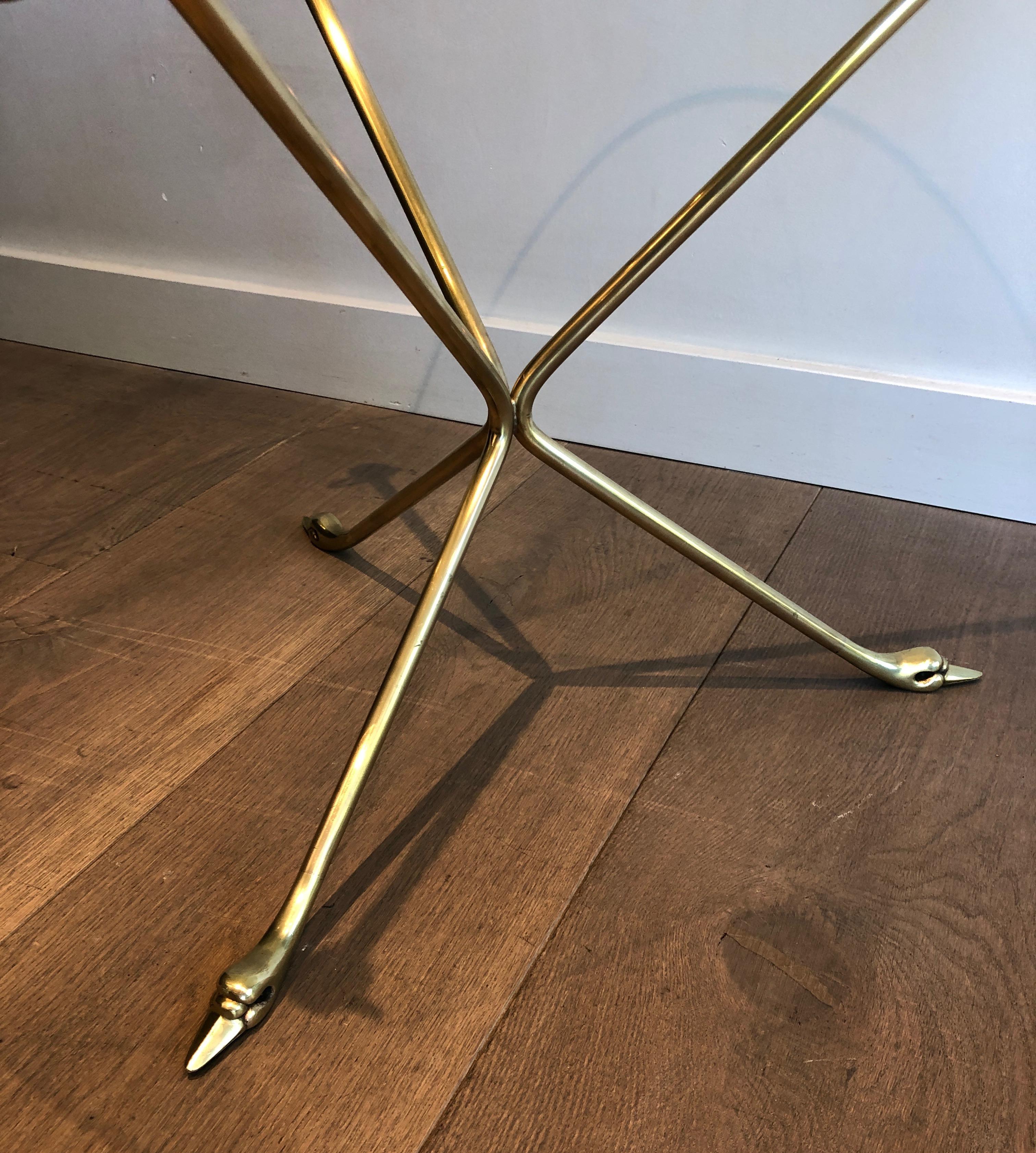 Brass Swans Coffee Table by Maison Jansen 3