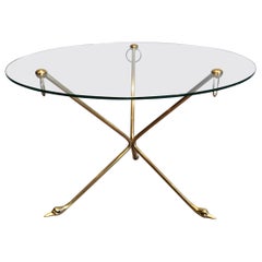 Brass Swans Coffee Table by Maison Jansen