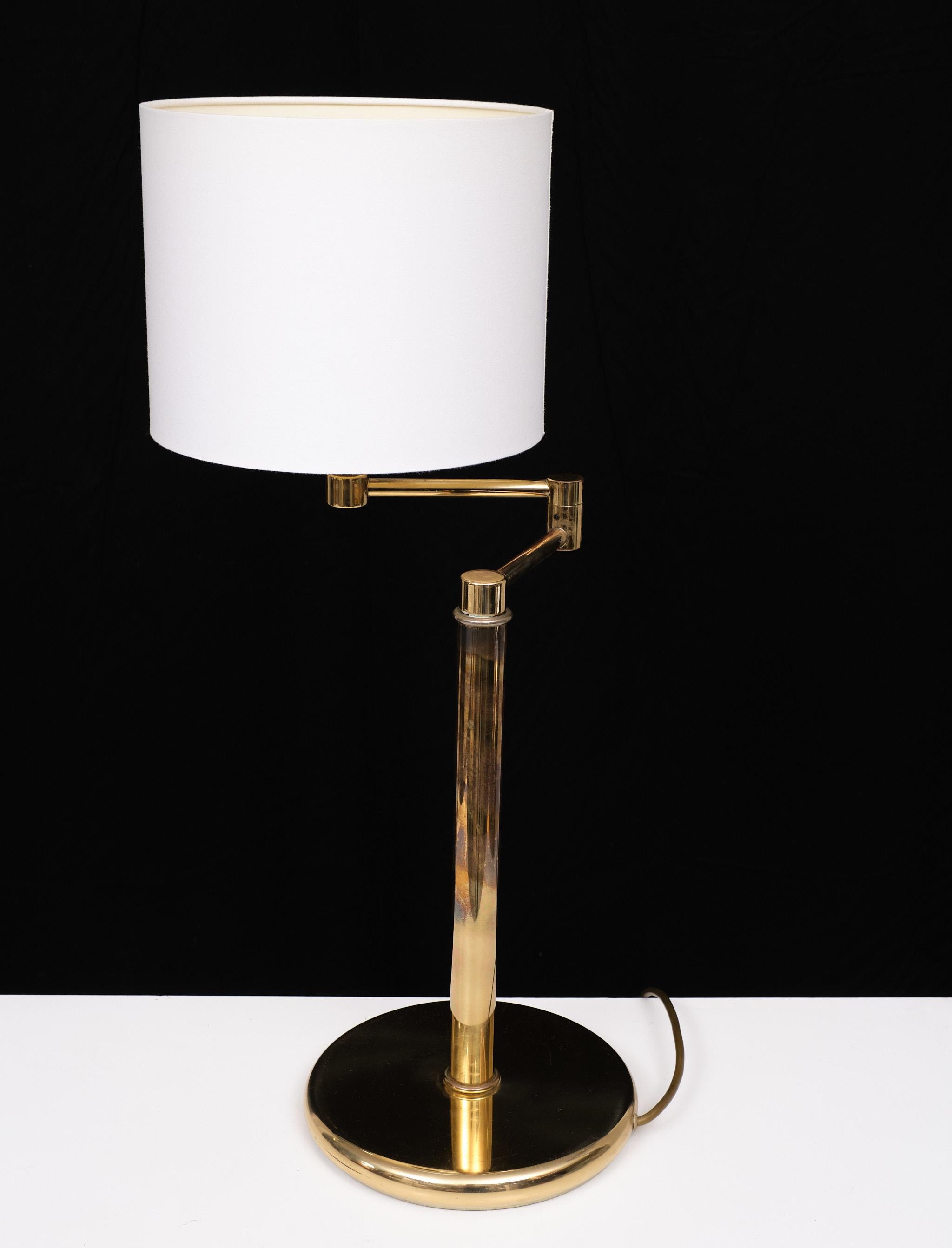 Late 20th Century Brass swing arm desk lamp    Deknudt   1970s 