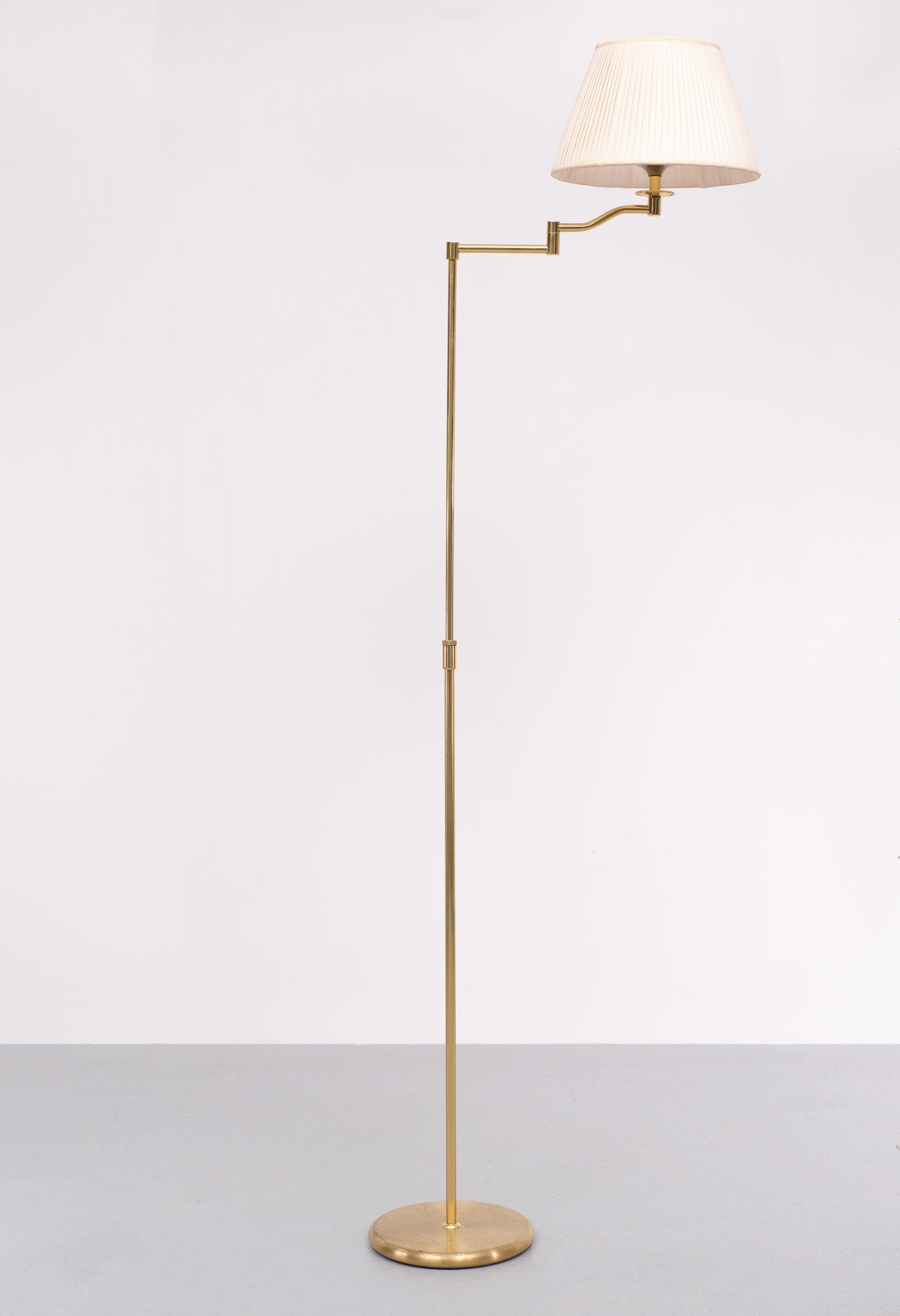 Mid-Century Modern Brass swing arm floor lamp  1970s Germany  For Sale