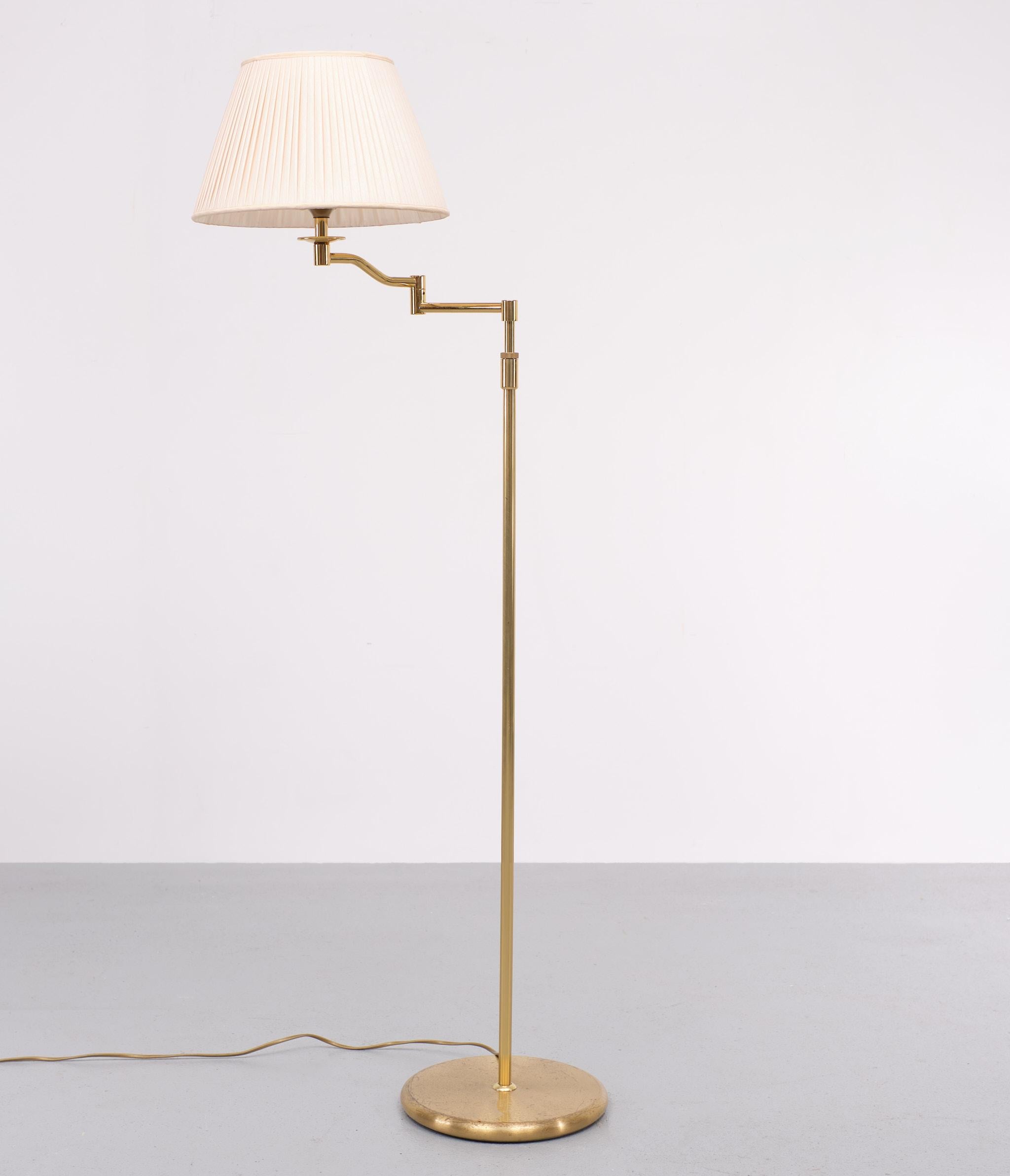 Brass swing arm floor lamp  1970s Germany  For Sale 2