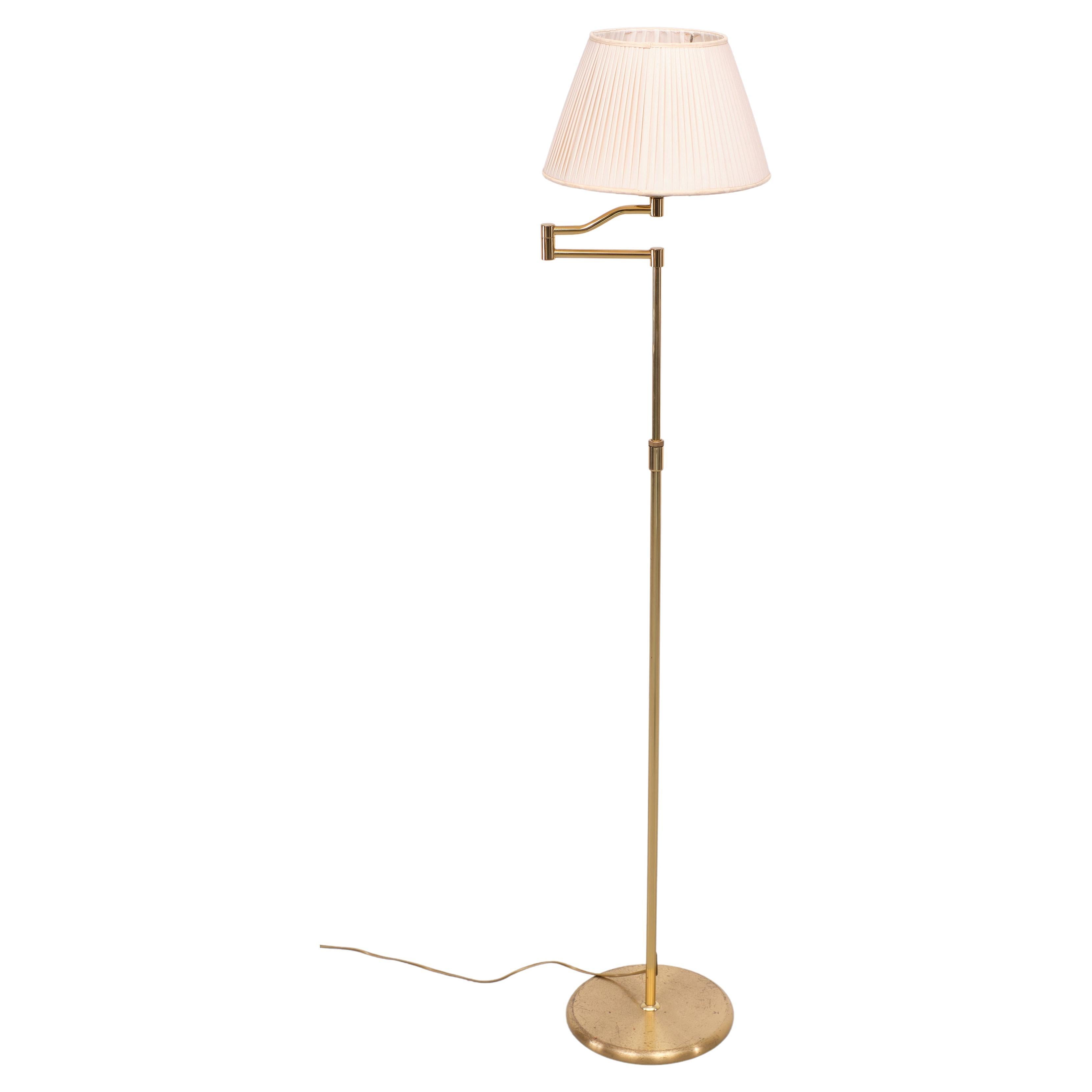 Brass swing arm floor lamp  1970s Germany 