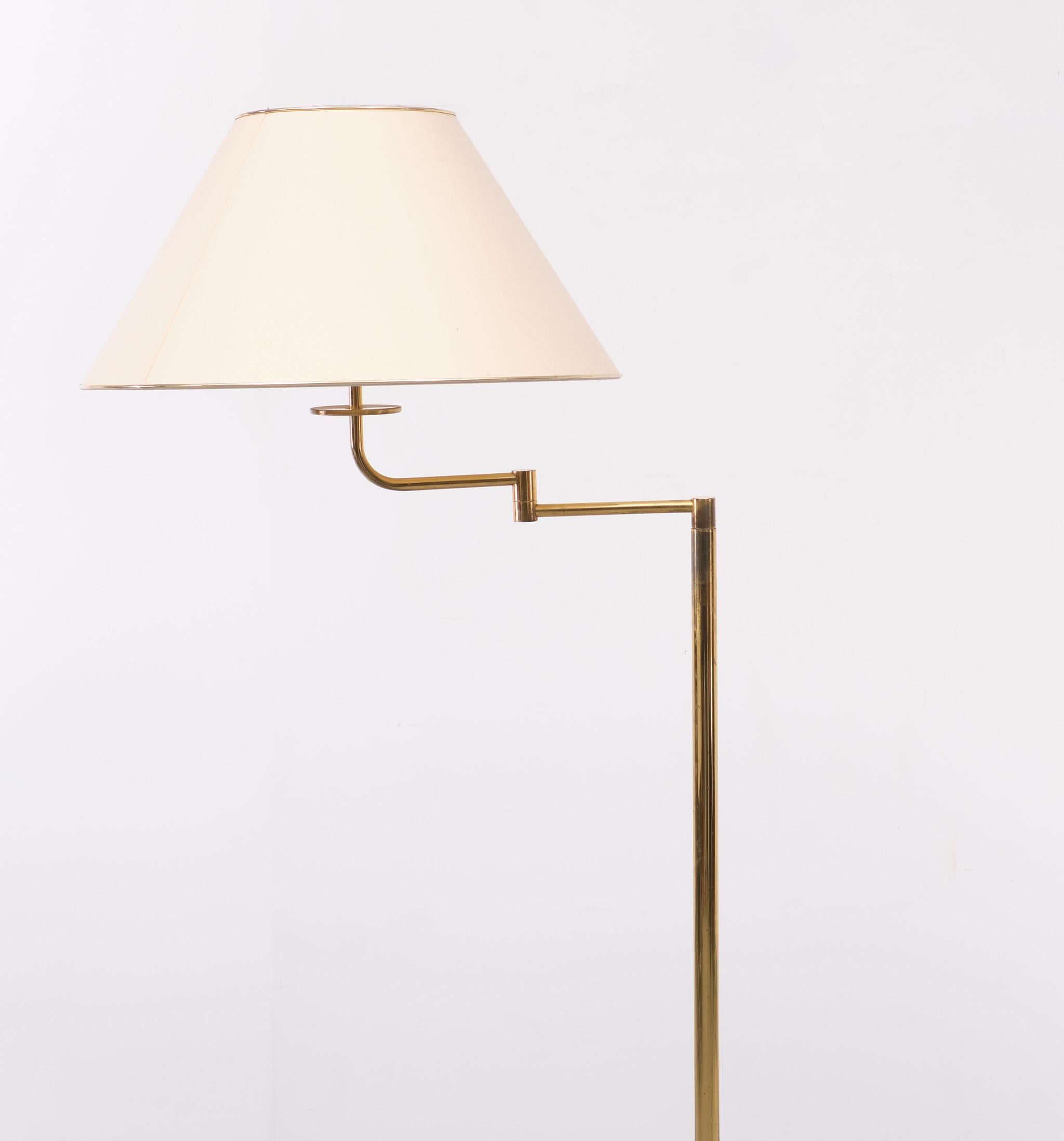 Brass Swing Arm Floor Lamp De Knudt, Belgium, 1970s For Sale at 1stDibs