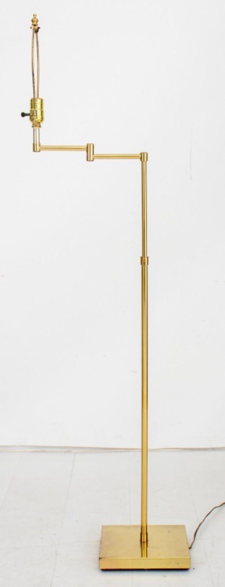 Modern Brass Swing-Arm Floor Lamp For Sale