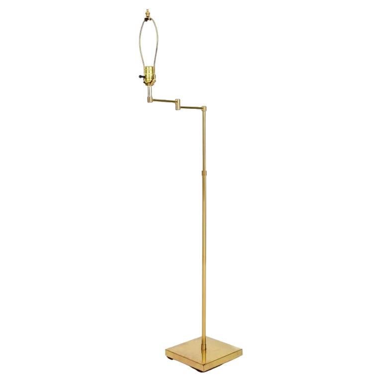 Brass Swing-Arm Floor Lamp For Sale