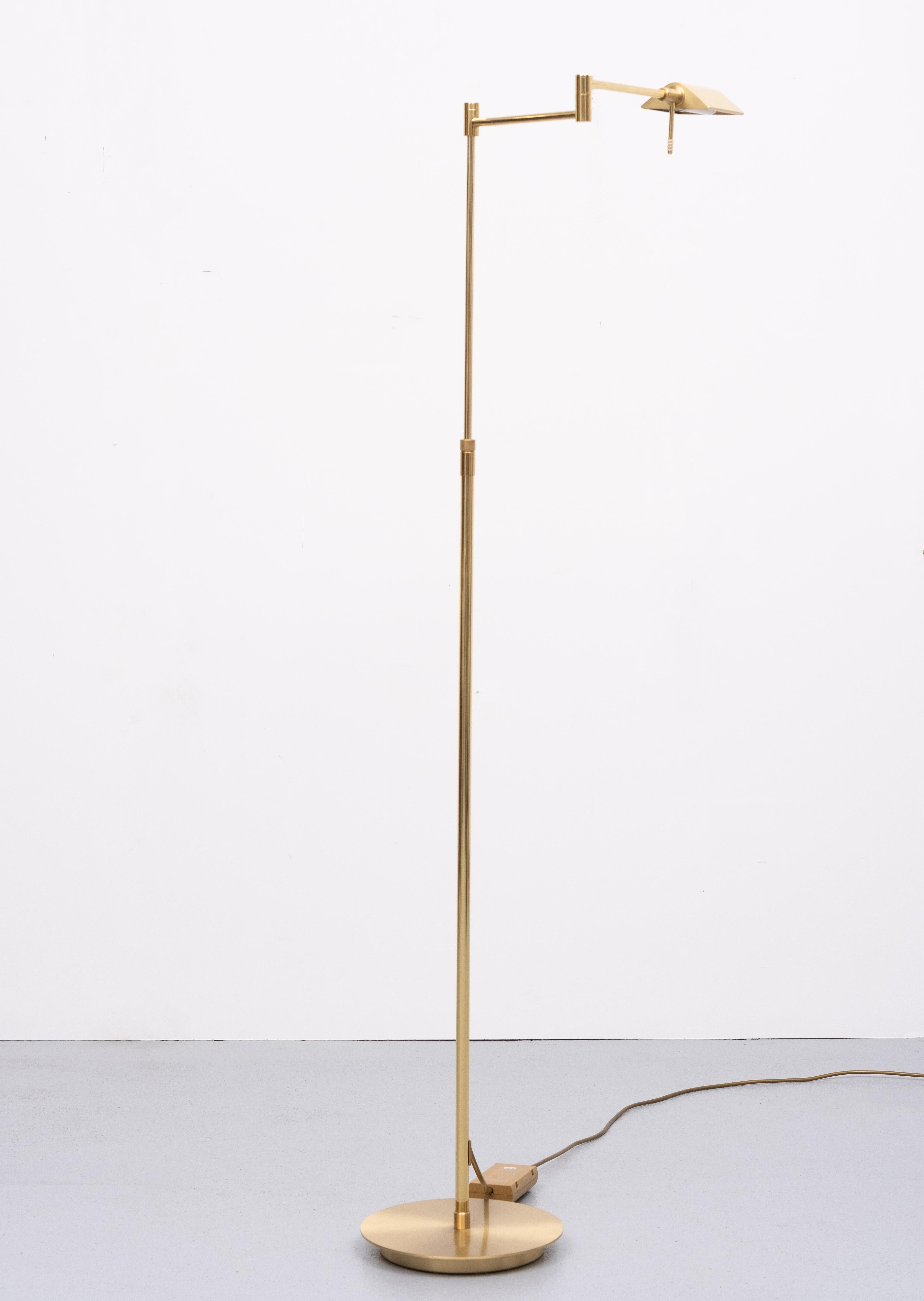 Brass Swing Arm Floor Lamp Holtkoetter, Germany 1