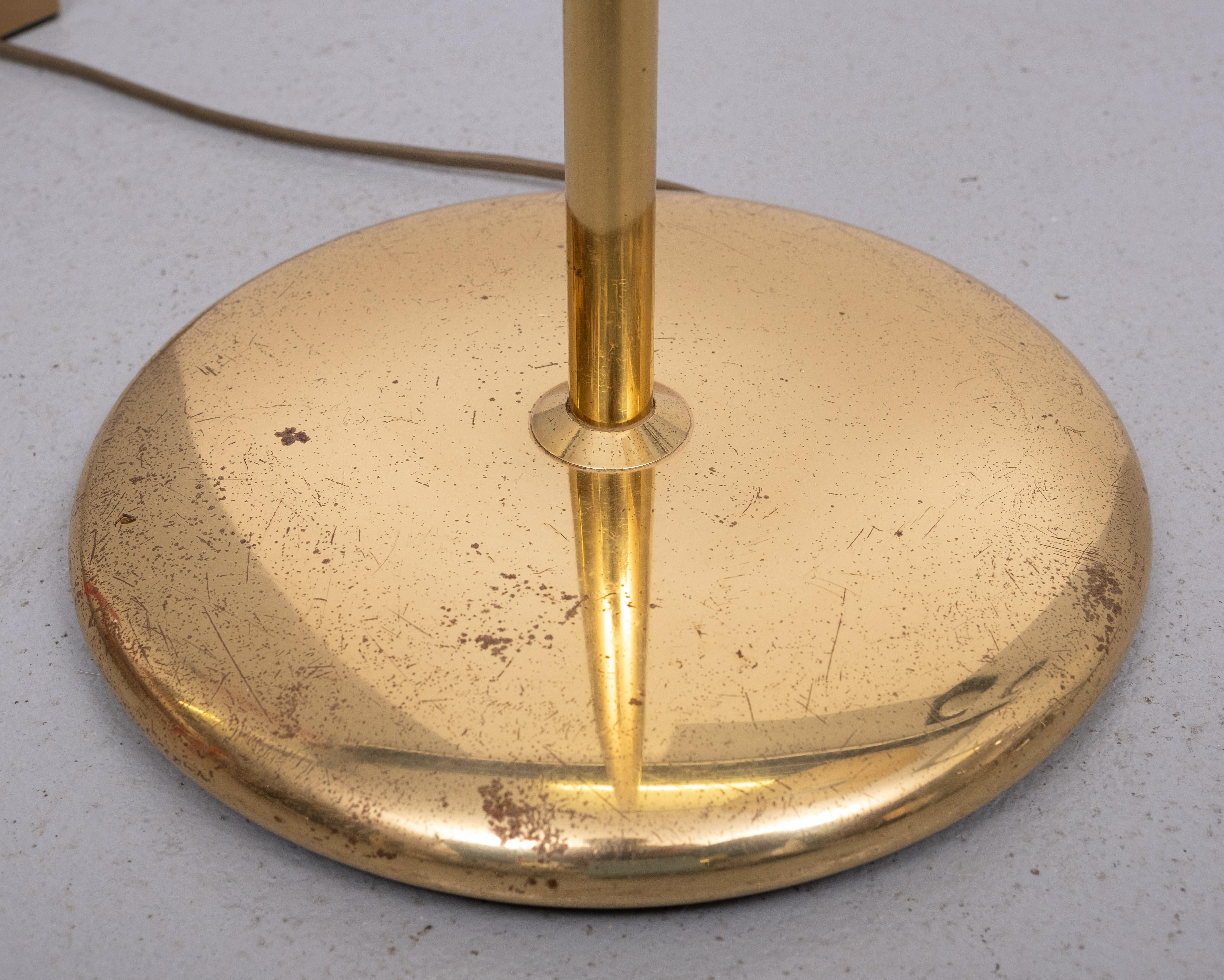 Brass swing arm Floor lamp with shade  .1970s Germany  For Sale 2