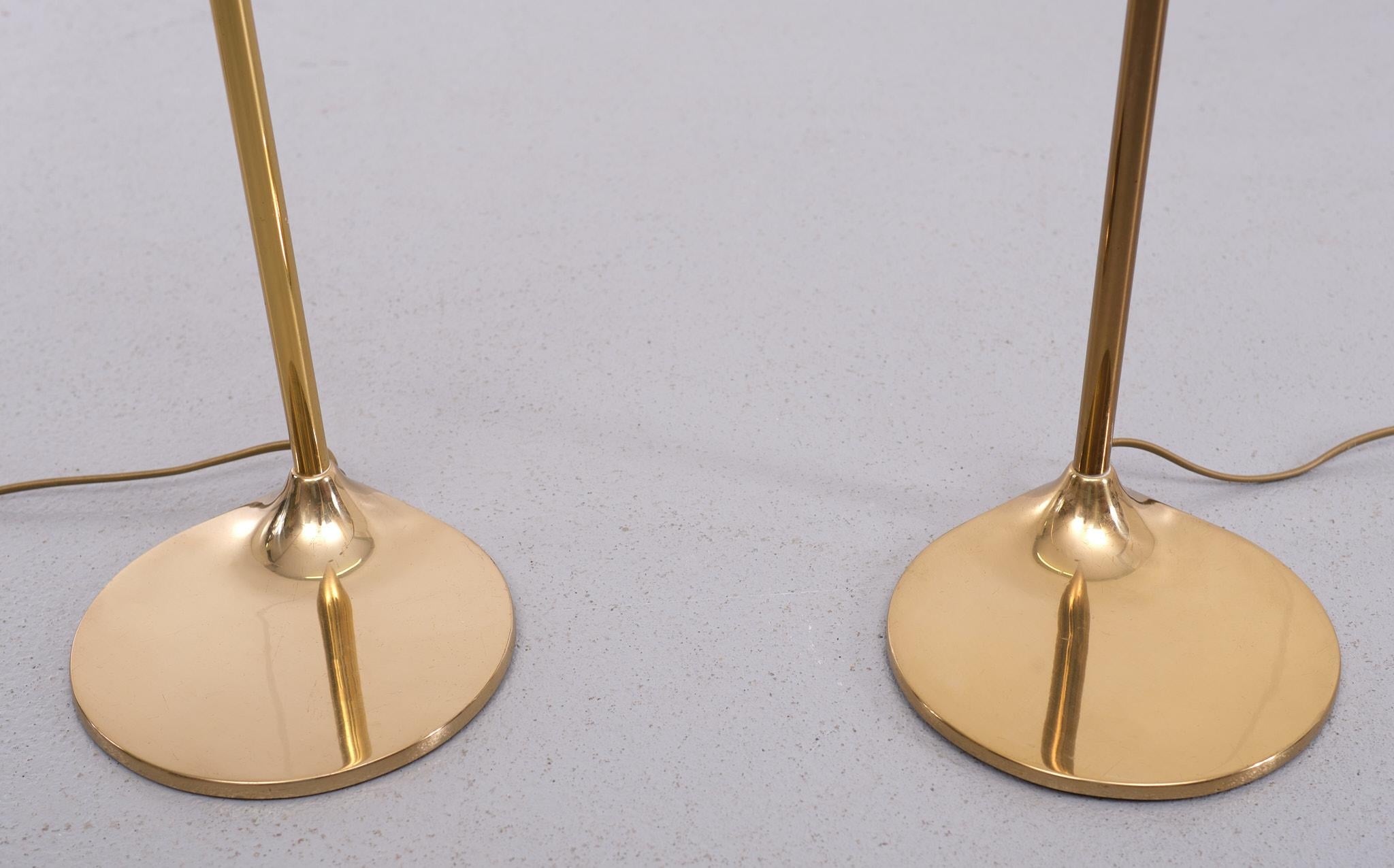 Brass Swing Arm Floor Lamps 1970s 4