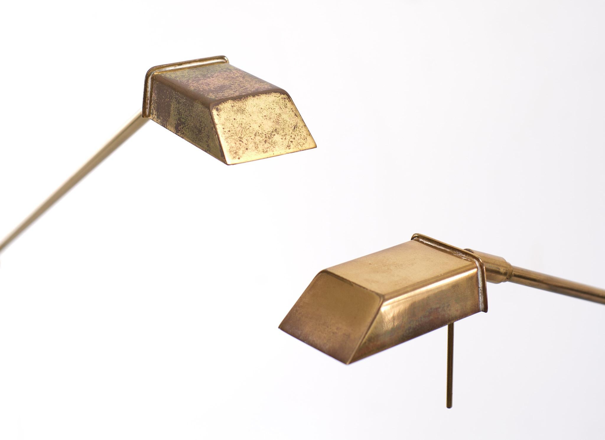 Brass Swing Arm Floor Lamps 1970s 5