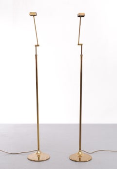 Brass Swing Arm Floor Lamps 1970s