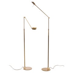 Brass Swing Arm Floor Lamps 1970s