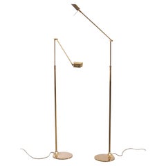 Vintage Brass Swing Arm Floor Lamps 1970s