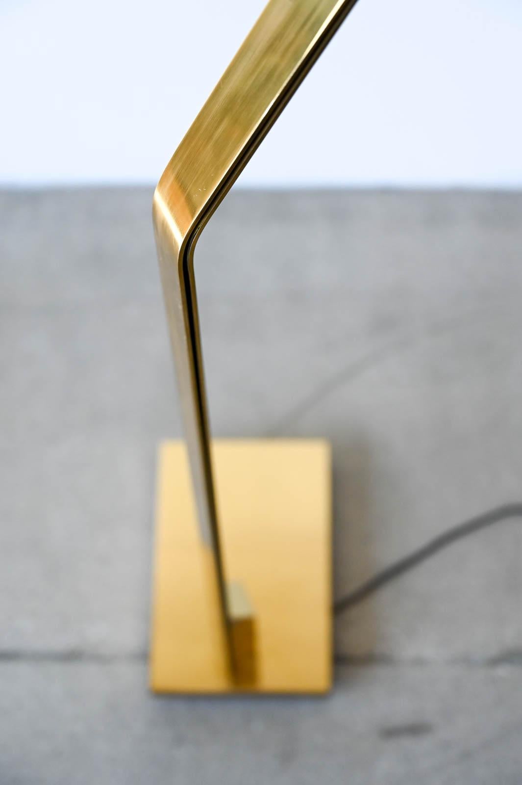Brass Swing Arm Floor or Reading Lamp by Casella, ca. 1970 4