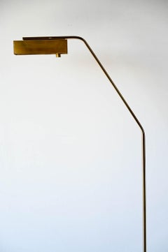 Brass Swing Arm Floor or Reading Lamp by Casella, ca. 1970