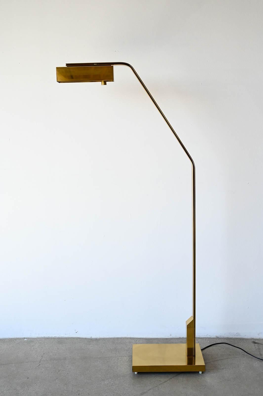 brass reading floor lamp