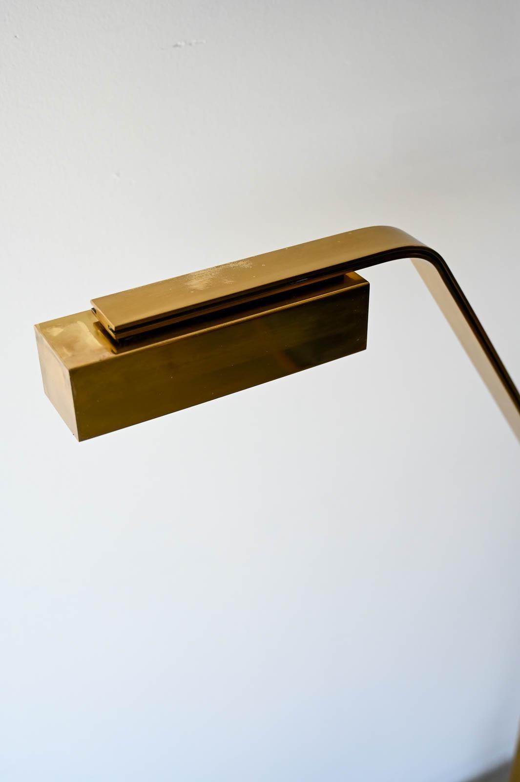Mid-Century Modern Brass Swing Arm Floor or Reading Lamp by Casella, ca. 1970