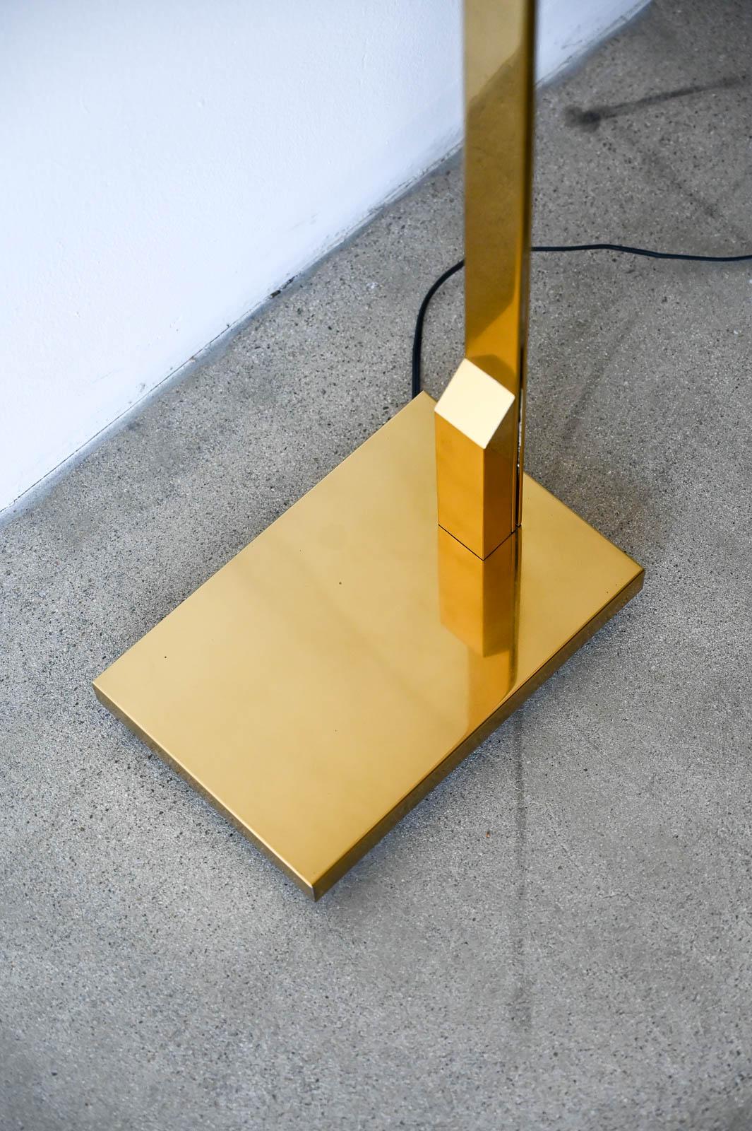 American Brass Swing Arm Floor or Reading Lamp by Casella, ca. 1970