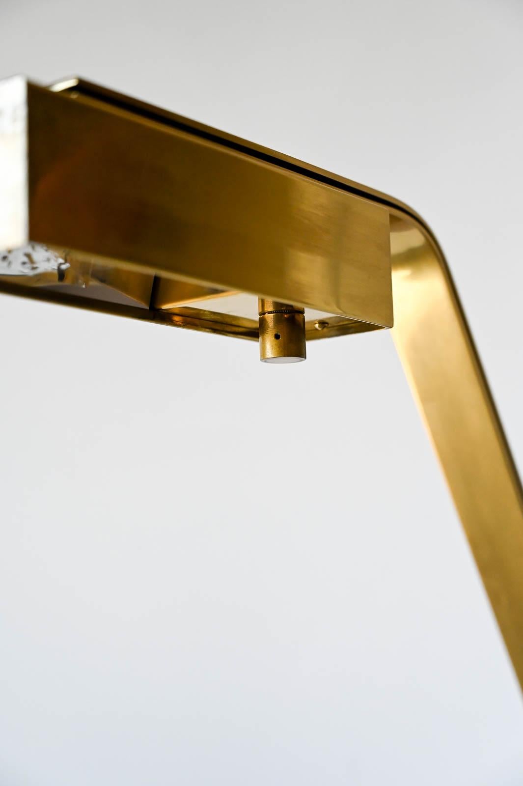 Brass Swing Arm Floor or Reading Lamp by Casella, ca. 1970 1