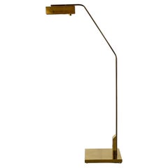 Brass Swing Arm Floor or Reading Lamp by Casella, ca. 1970