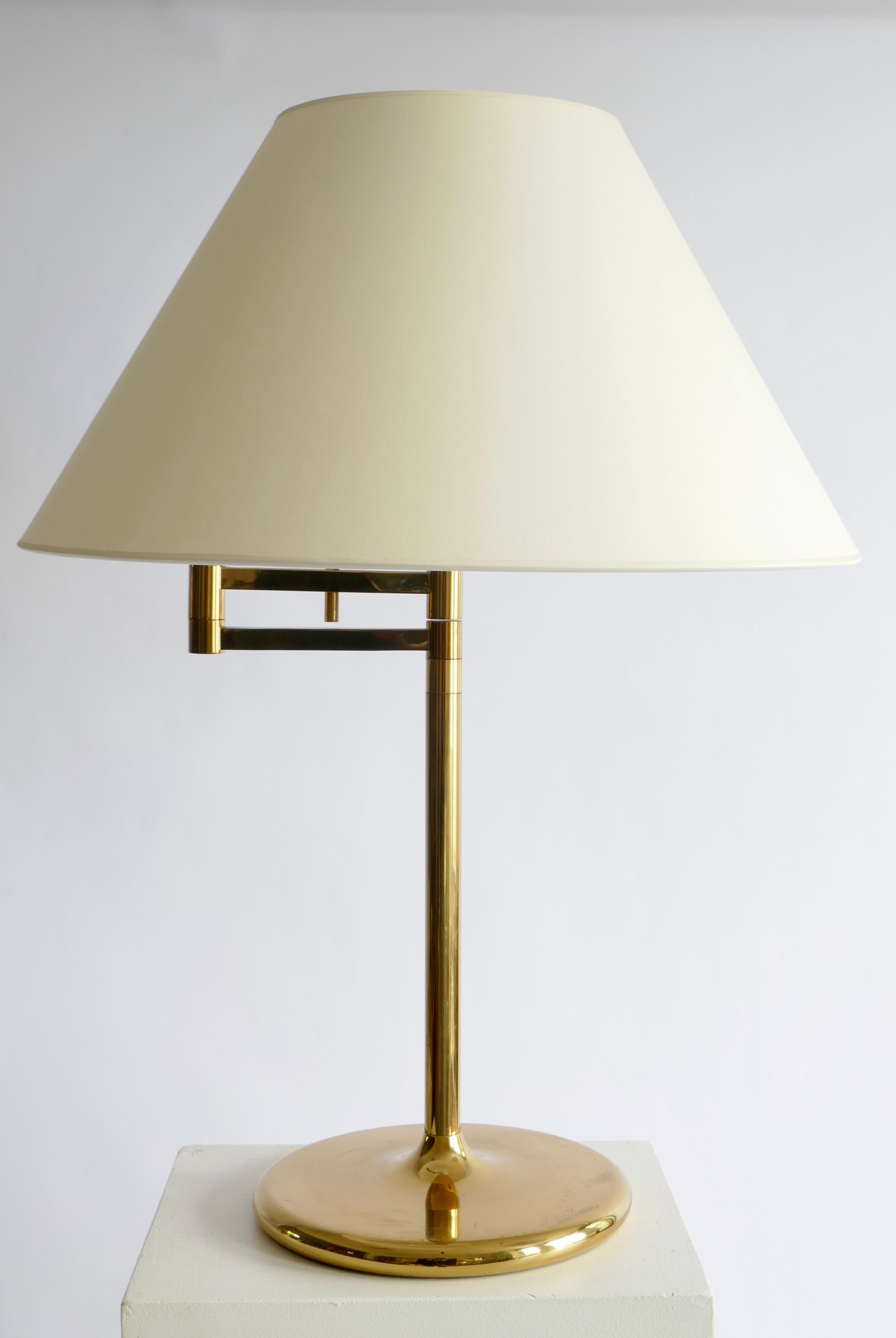 Mid-Century Modern Brass Swing Arm Table Lamp, Germany, 1970s